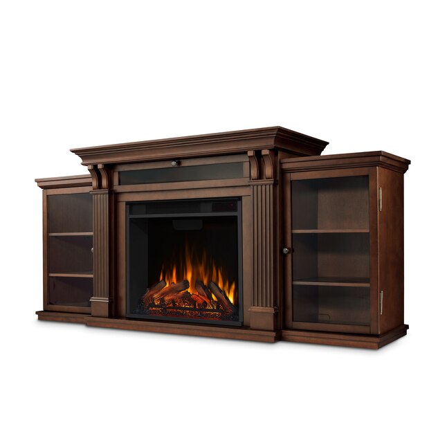 Real Flame 67 In W Dark Espresso Fan, Calie Entertainment Center Electric Fireplace In White Real Flame 7720e W