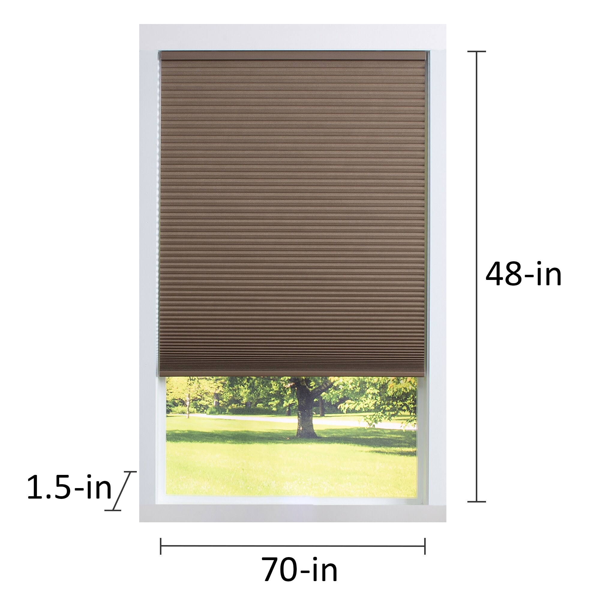 allen + roth 70-in x 48-in Linen Blackout Cordless Cellular Shade in ...