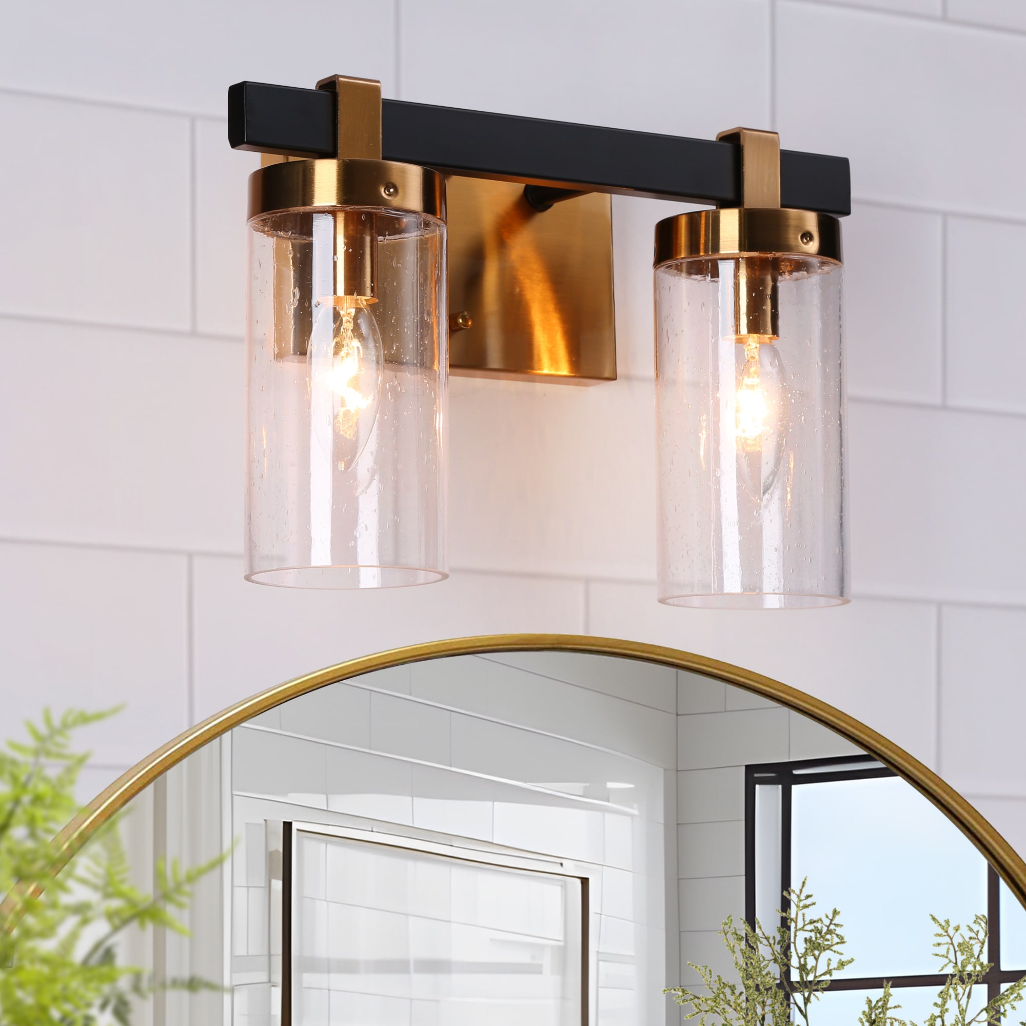 ZEVNI L3YQVBQZW4662ST7 Rudolf 12-in 2 -Light Polished Gold Transitional Vanity light