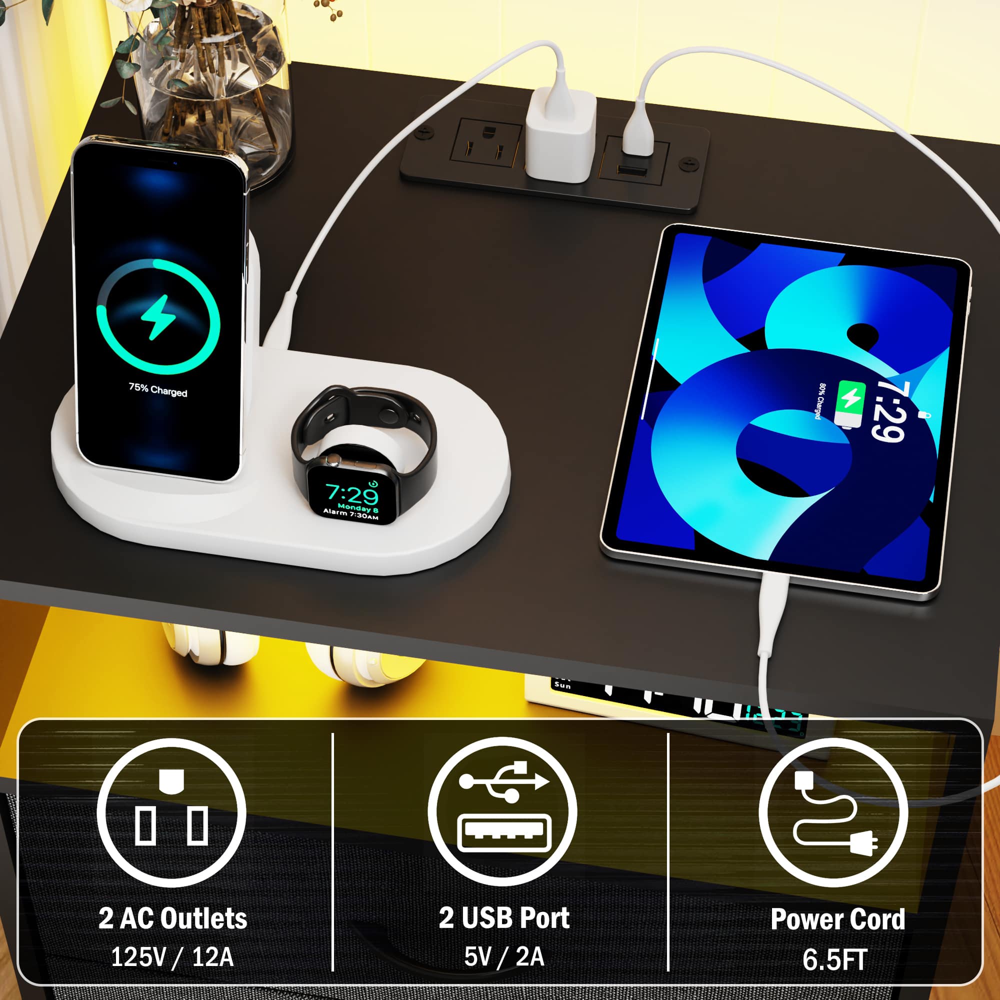 VERYKE LL-NSD036BK nightstands - View #4