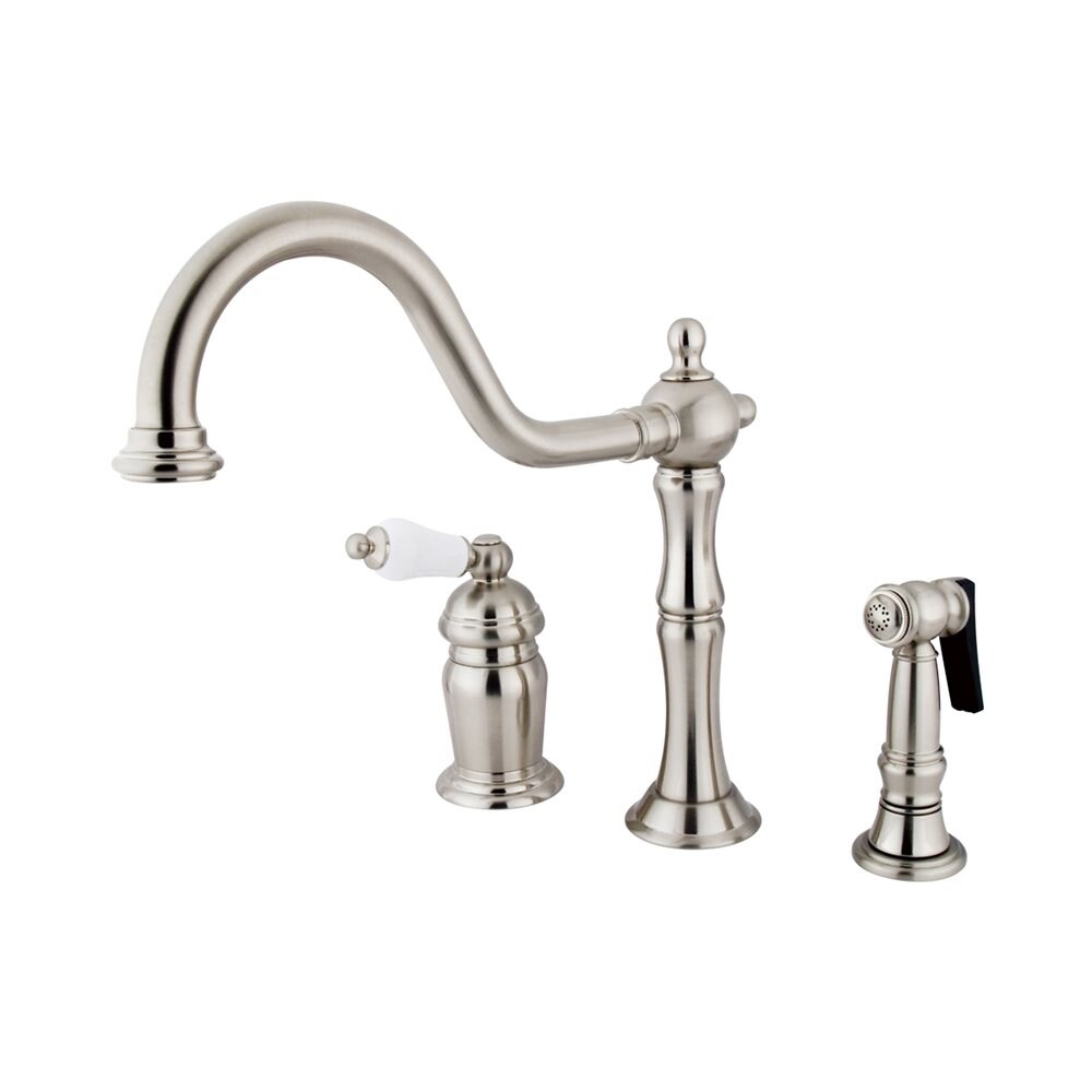 Elements of Design Brushed Nickel 2-handle Low-arc Kitchen Faucet with ...