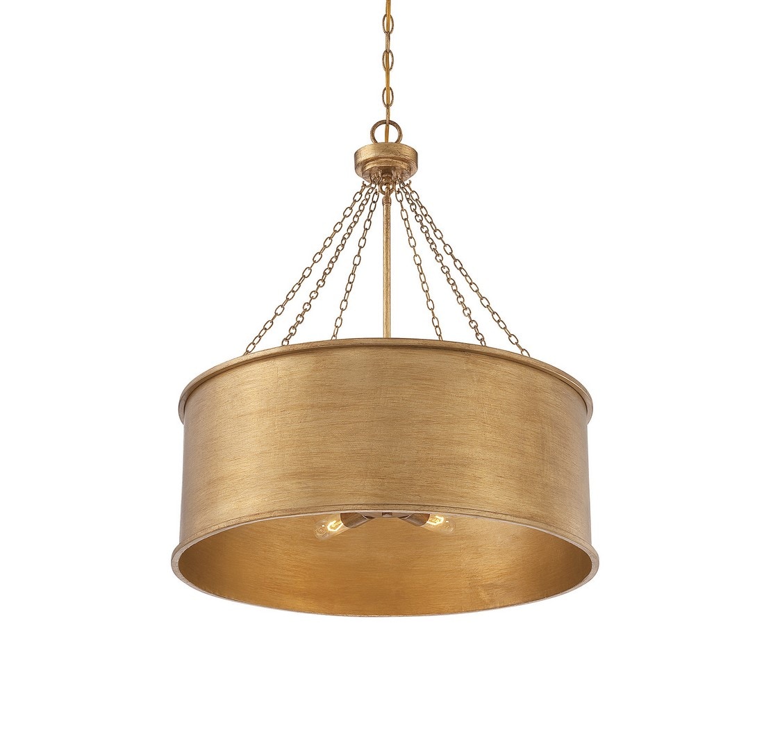 Rochester Elegance 6-Light Drum Pendant in Gold Patina Finish