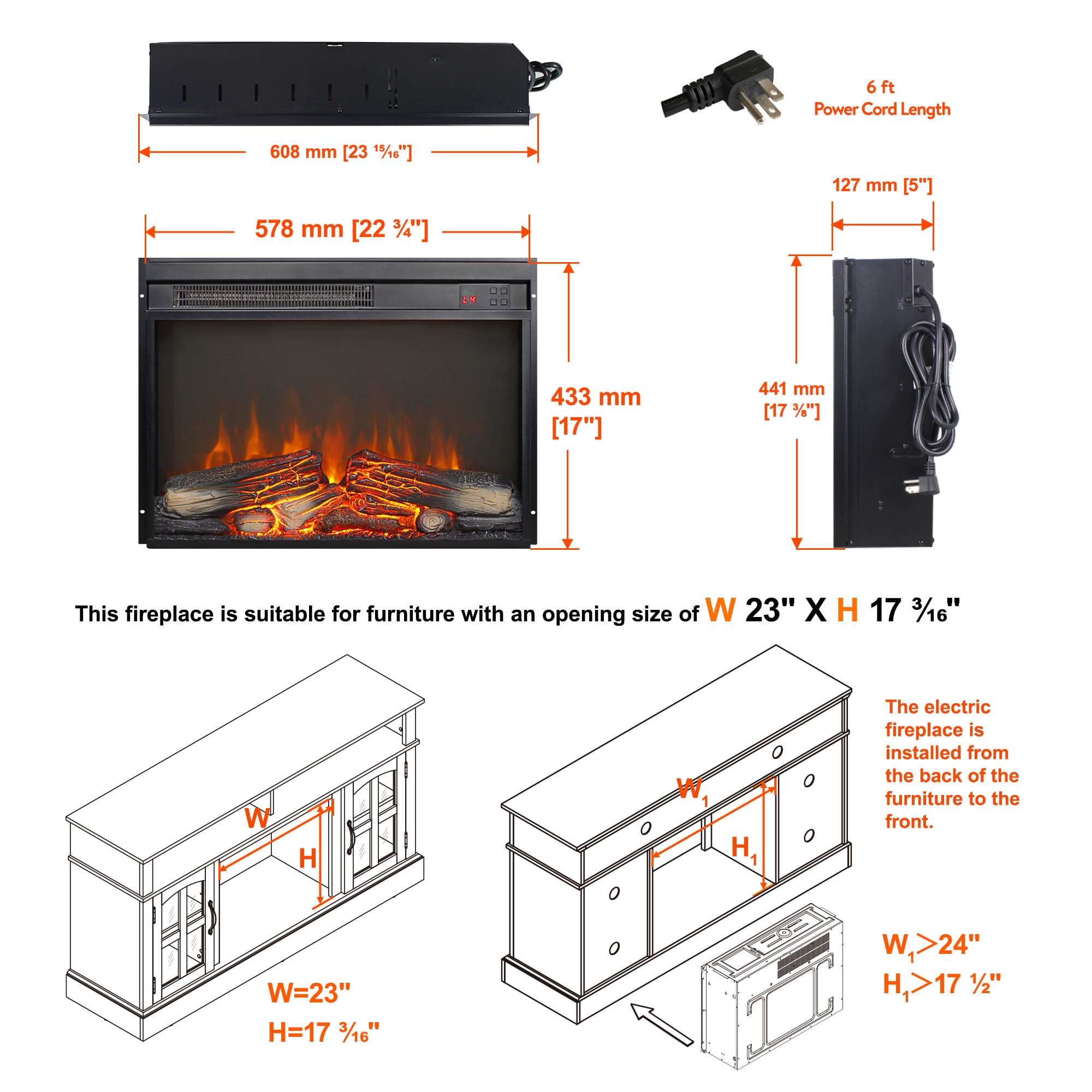 Wooakway FXLS0604-5010Z23 Electric-Fireplaces - View #6