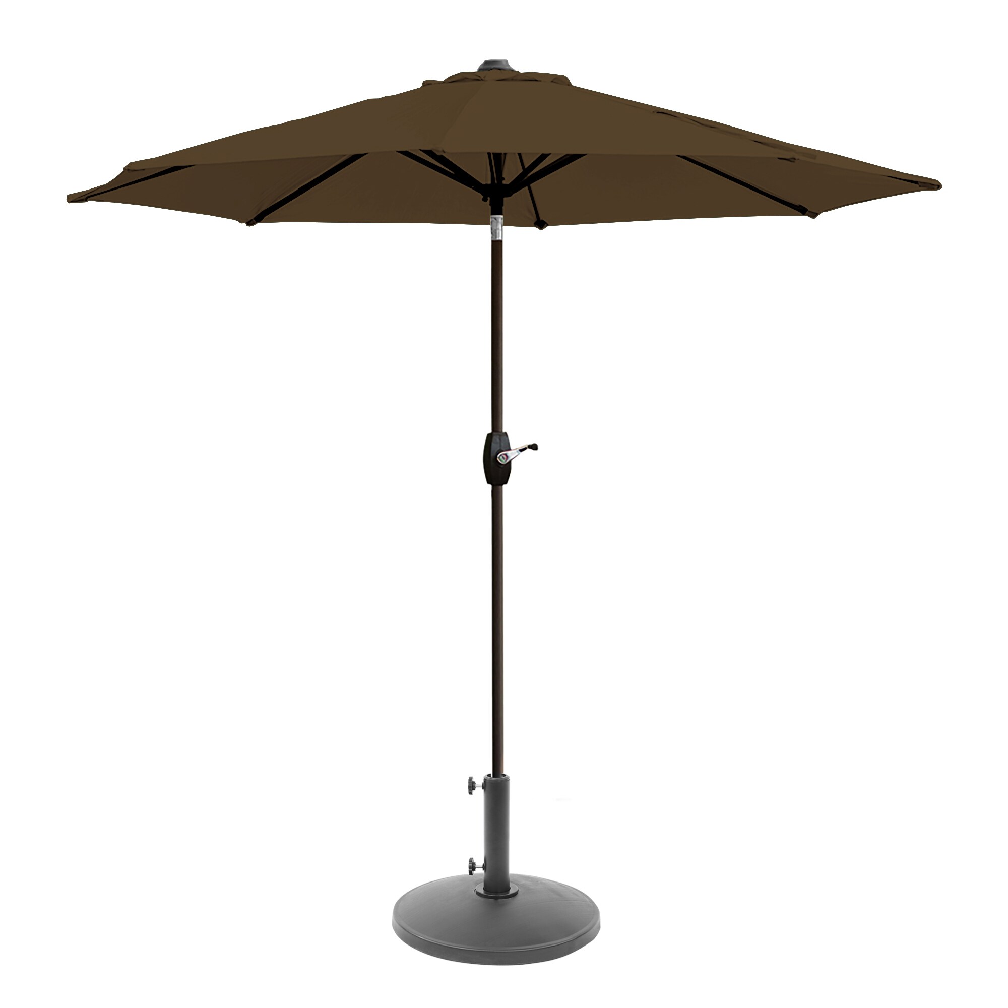 Westin Furniture 9806-CF-OS5002 9-ft Steel Brown Push-button Tilt Garden Patio Umbrella with Base