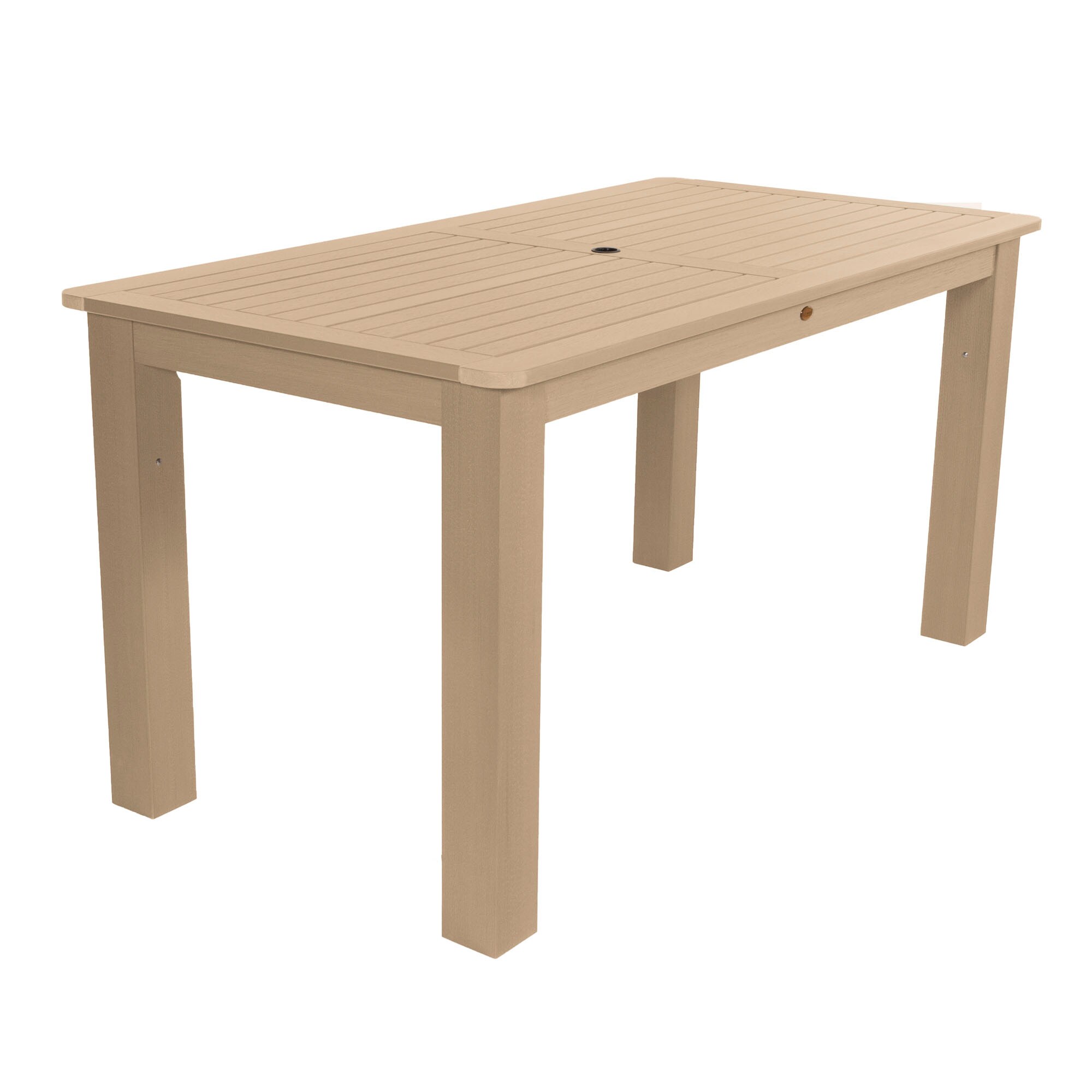 highwood AD-CTB37-TAU Rectangle Outdoor Counter Table 37.1-in W x 72-in L with Umbrella Hole