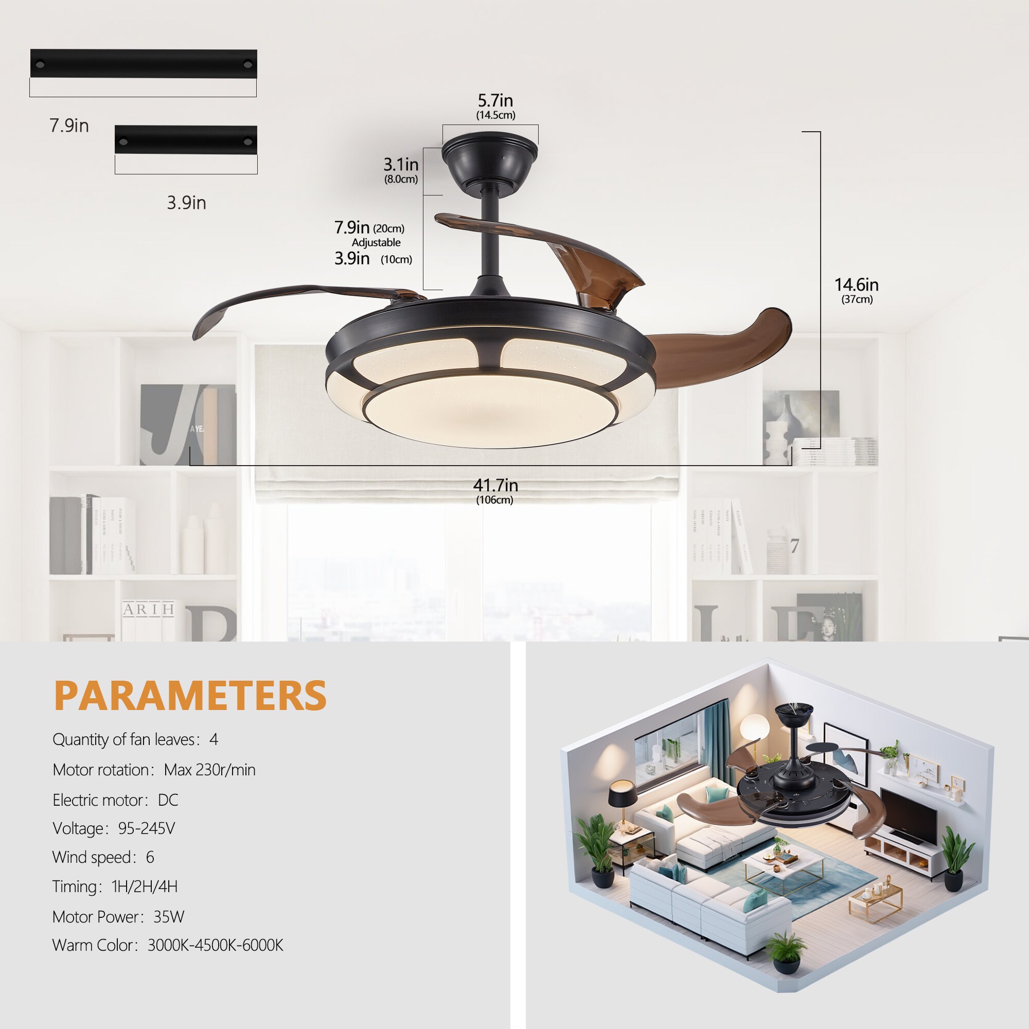 Dexmalle W2312P374992 Ceiling-Fans - View #3