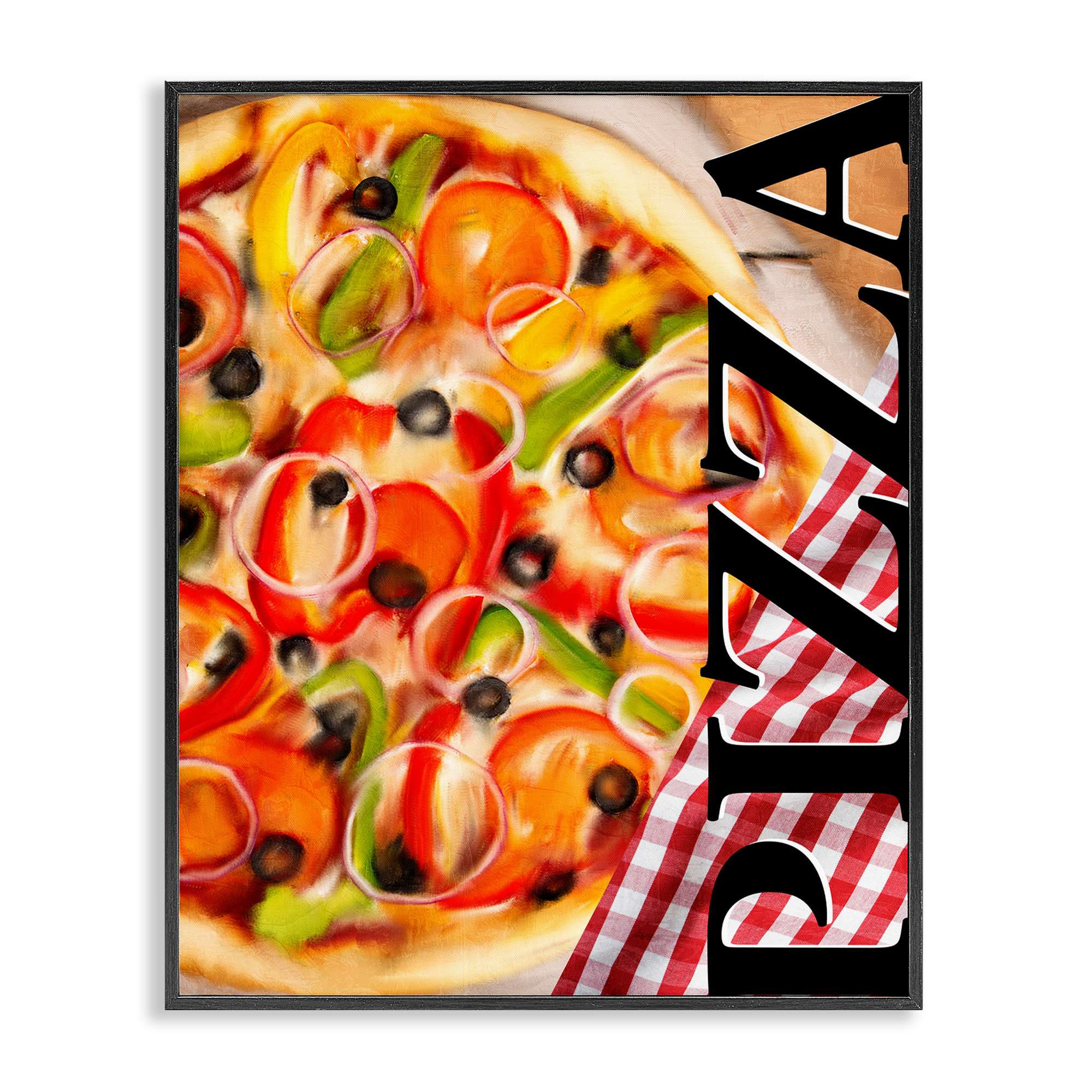 Stupell Industries  Gourmet Traditional Pizza Black Framed Giclee Art By Kim Allen 11 x 14