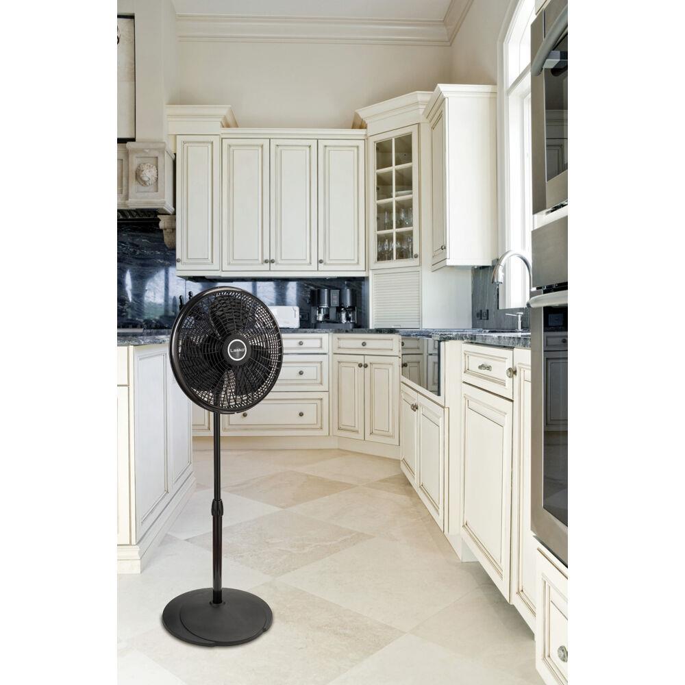Lasko 16-Inch Black Adjustable Oscillating Pedestal Fan