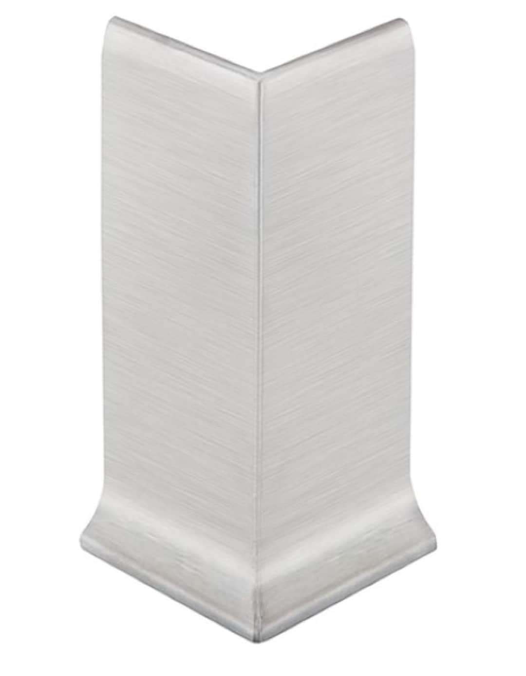 Schluter Systems E90/DBSL110EB Designbase-SL-E 4.375-in W x 0.75-in L Brushed stainless steel Steel Baseboard Tile Edge Trim