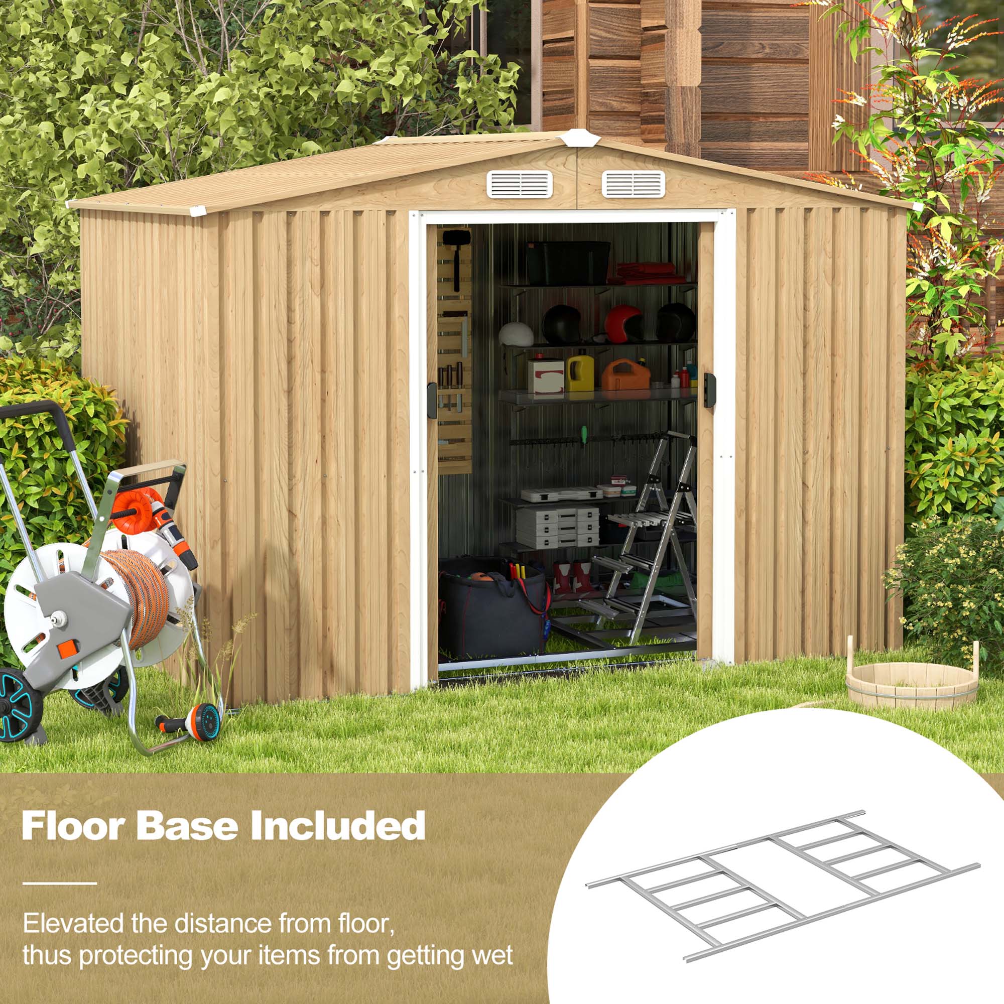 Costway CSHY005242 Metal-Storage-Buildings-Sheds - View #5
