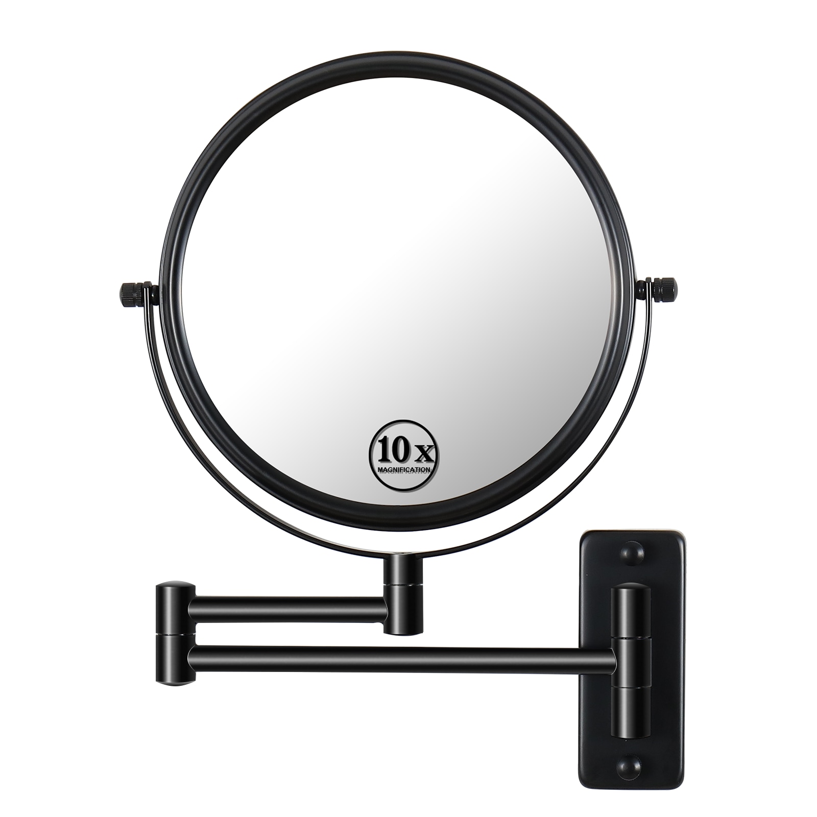 Maocao Hoom BH71309 16.8-in x 11.9-in Black Double-Sided 10x Magnifying Wall-mounted vanity mirror