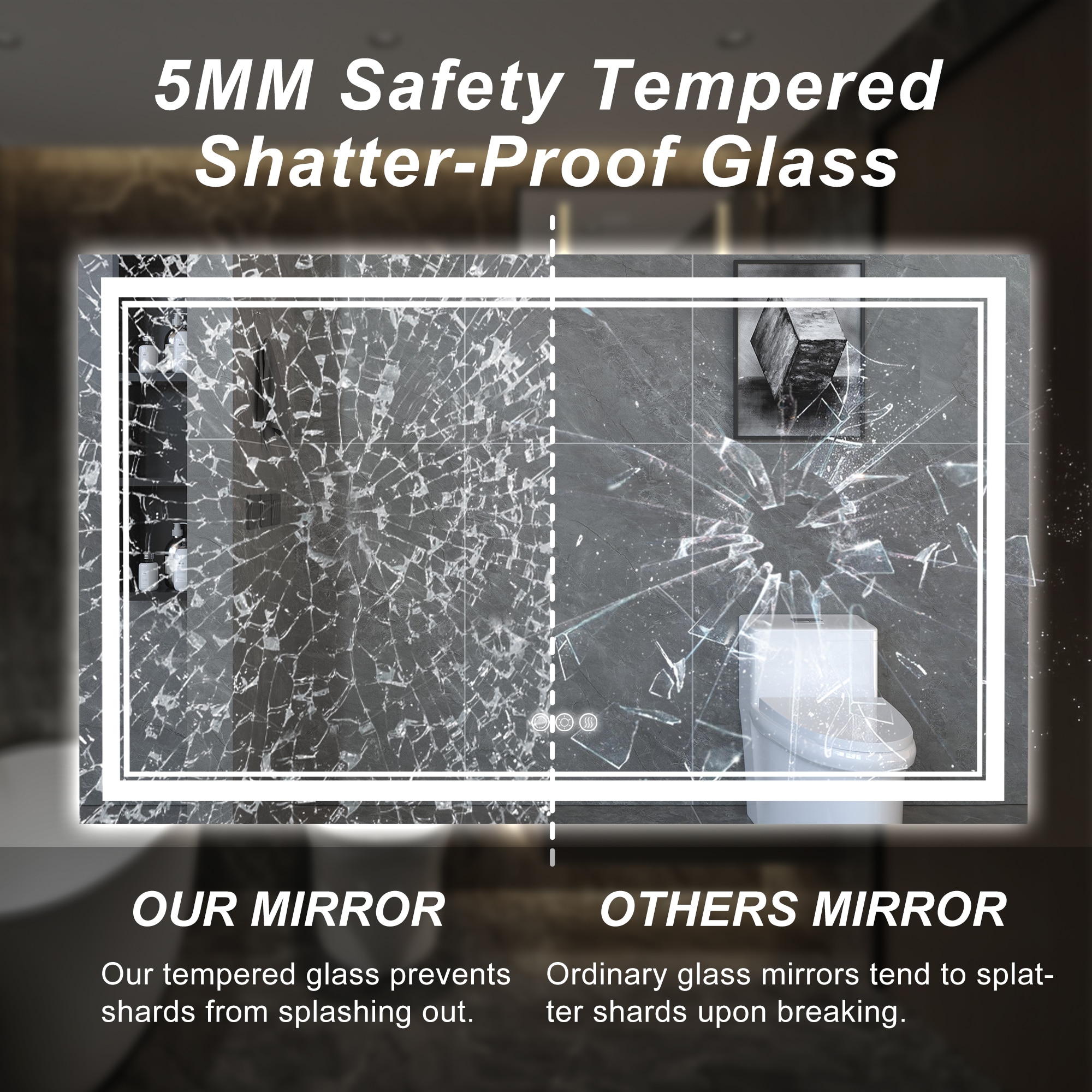 Maxax MXML01-128 Framed-Bath-Mirrors - View #5