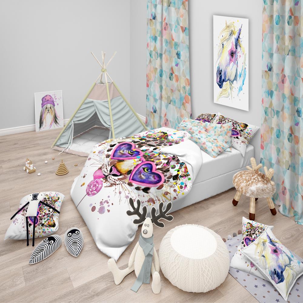 Designart BED13128-Q 3 -Piece Pink Queen Duvet cover Set