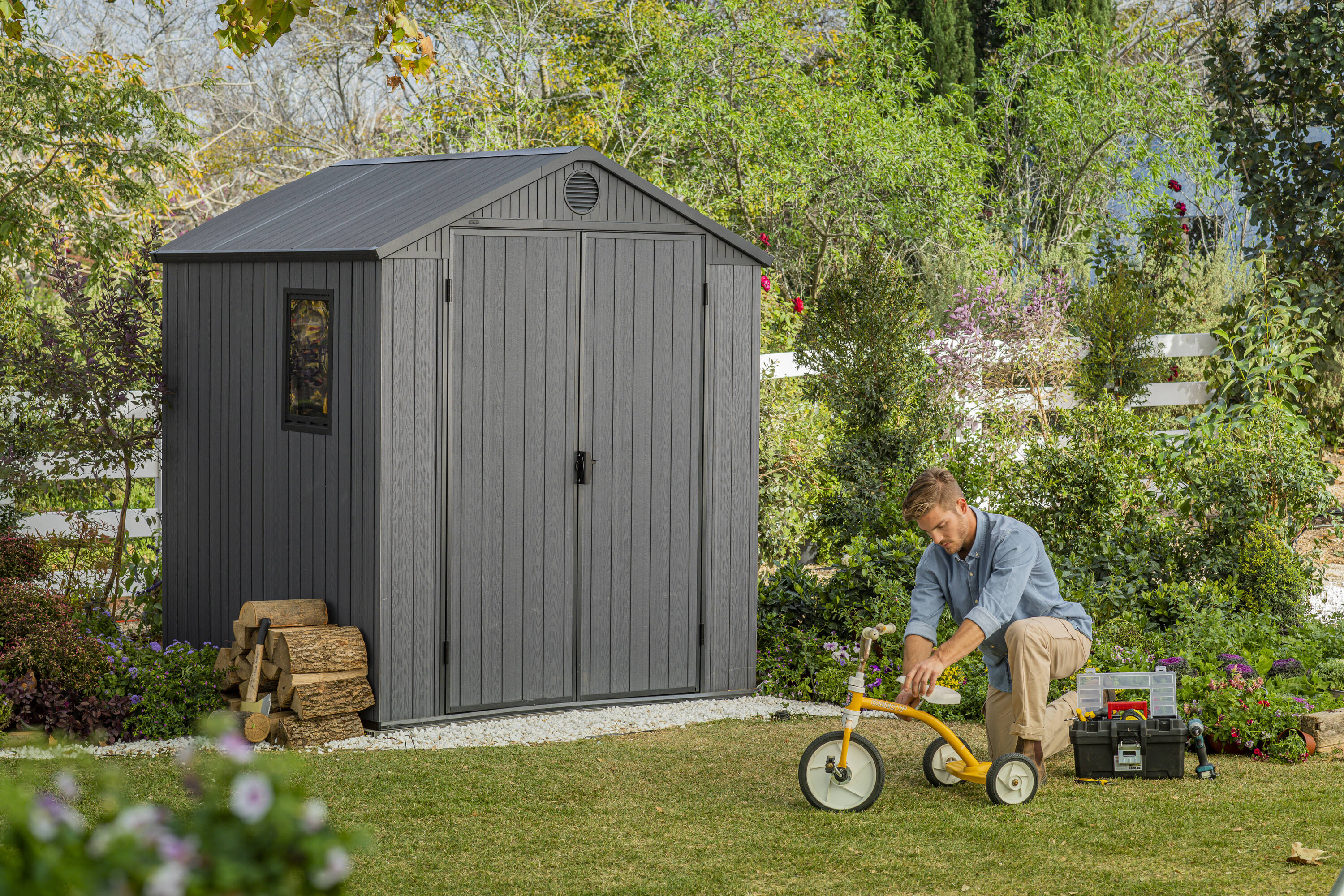 Keter 6-ft x 6-ft Darwin Gable Resin Storage Shed (Floor Included) in ...