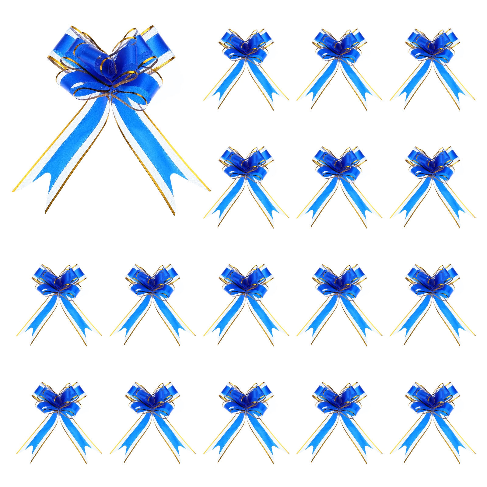 Unique Bargains 50pcs Dark Blue Pull Bows 5.9 Inches Wide Large Ribbon Gift Bows for Gift Wrapping Gift Baskets Decor Wedding Parties Birthday Florist Packaging and Decoration