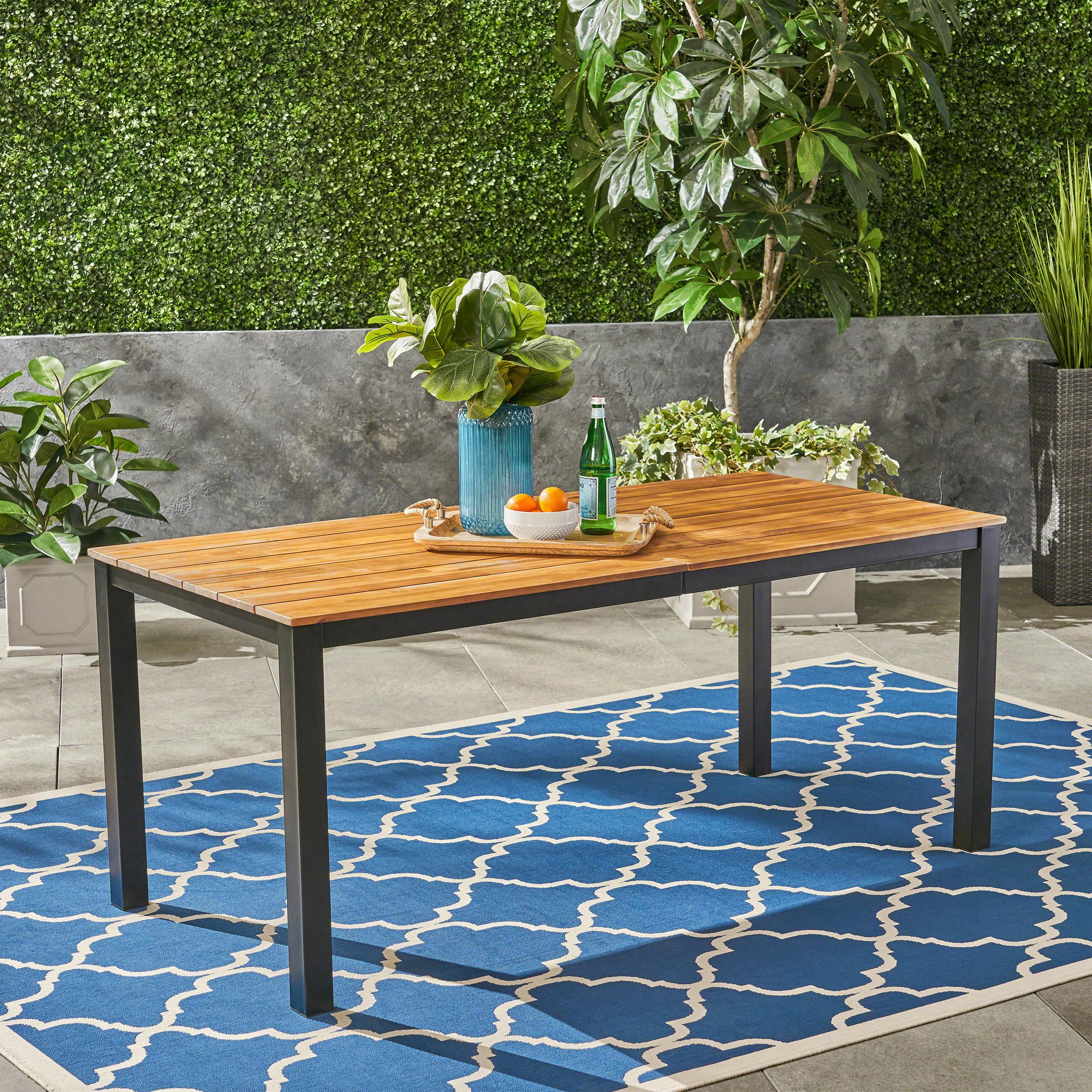 Moda Furnishings - Patio Essentials Rectangle Outdoor Dining Table 34-in W x 70.75-in L