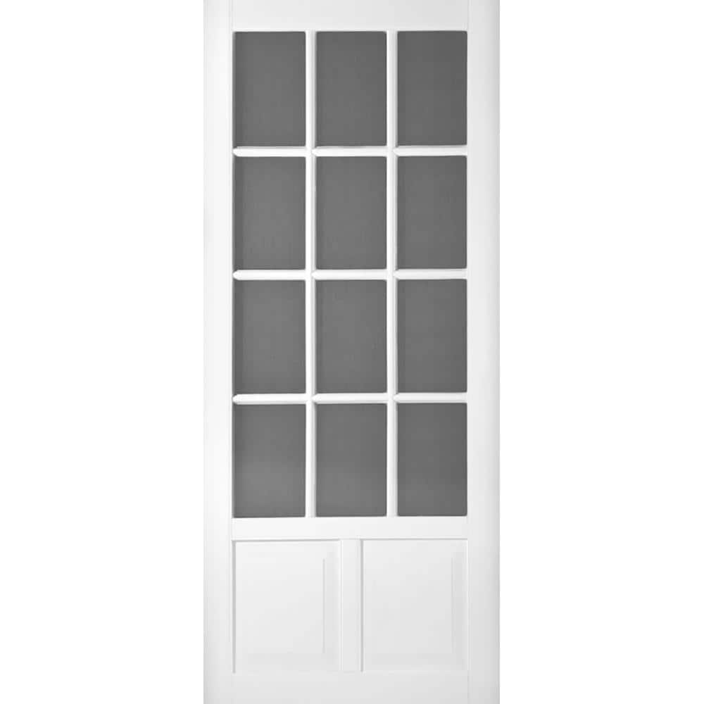 Screen Tight WED32 Laurel Bay 36-in x 80-in White Vinyl Hinged Screen Door