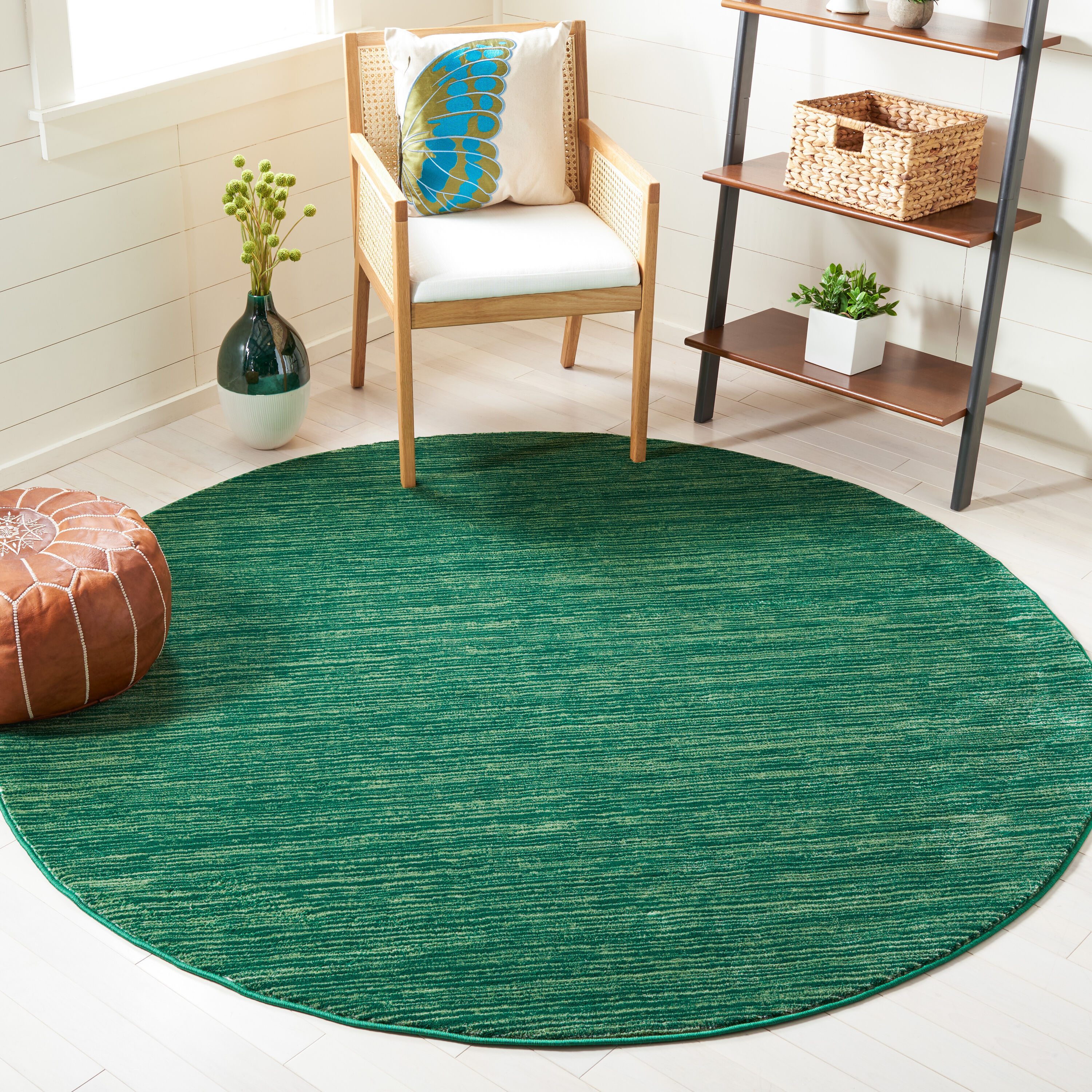 Safavieh VSN606Y-8R Vision 606Y Dark Green Contemporary Round 8ft x 8ft Rug