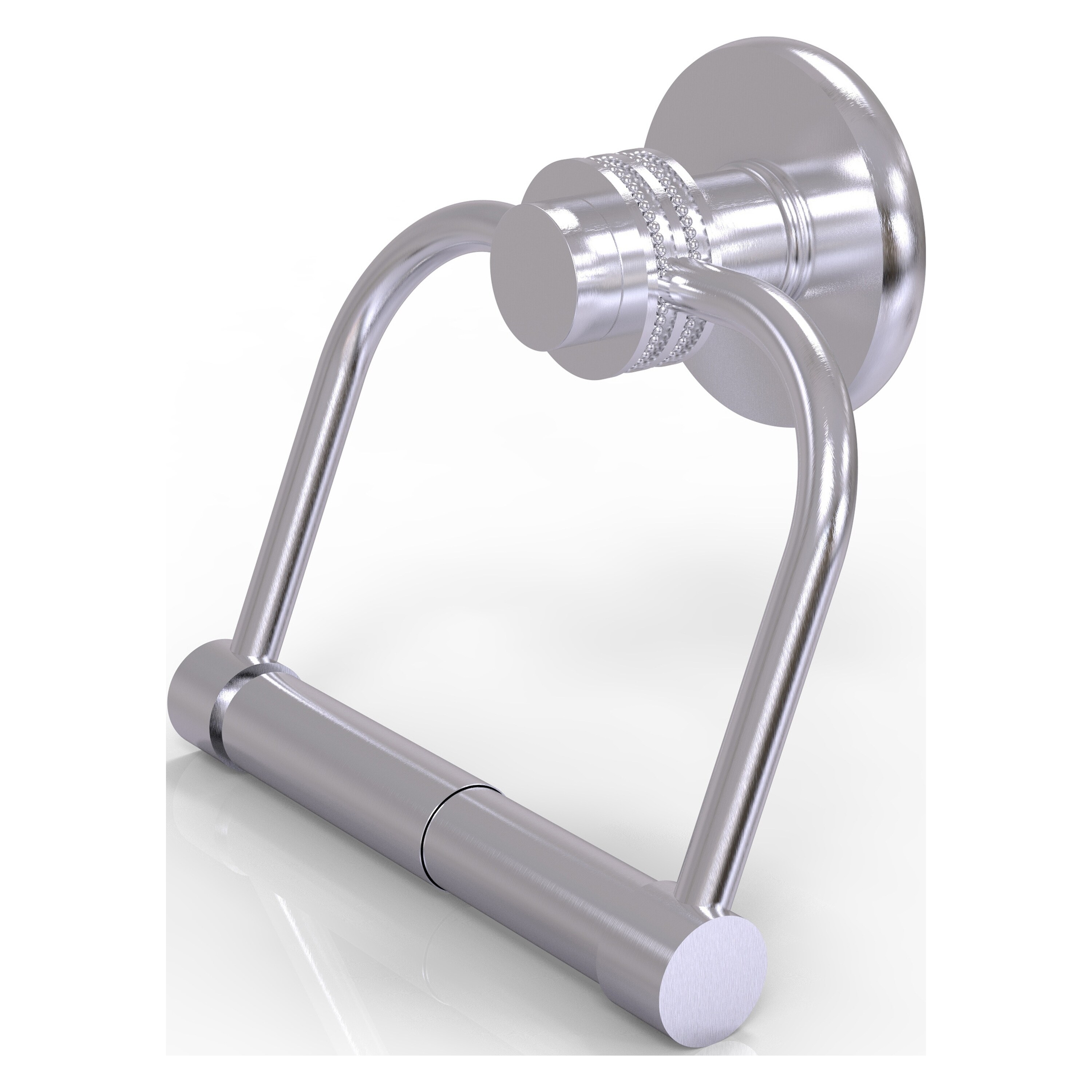 Allied Brass 924D-SCH Mercury Satin Chrome Wall mount Double post Toilet Paper Holder 1 -Rolls