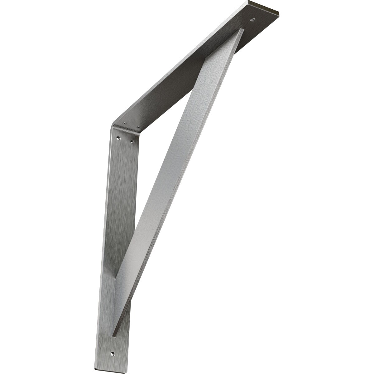 Ekena Millwork BKTM02X16X16TRSS Traditional 16-in x 2-in x 16-in Stainless steel Steel Countertop support bracket
