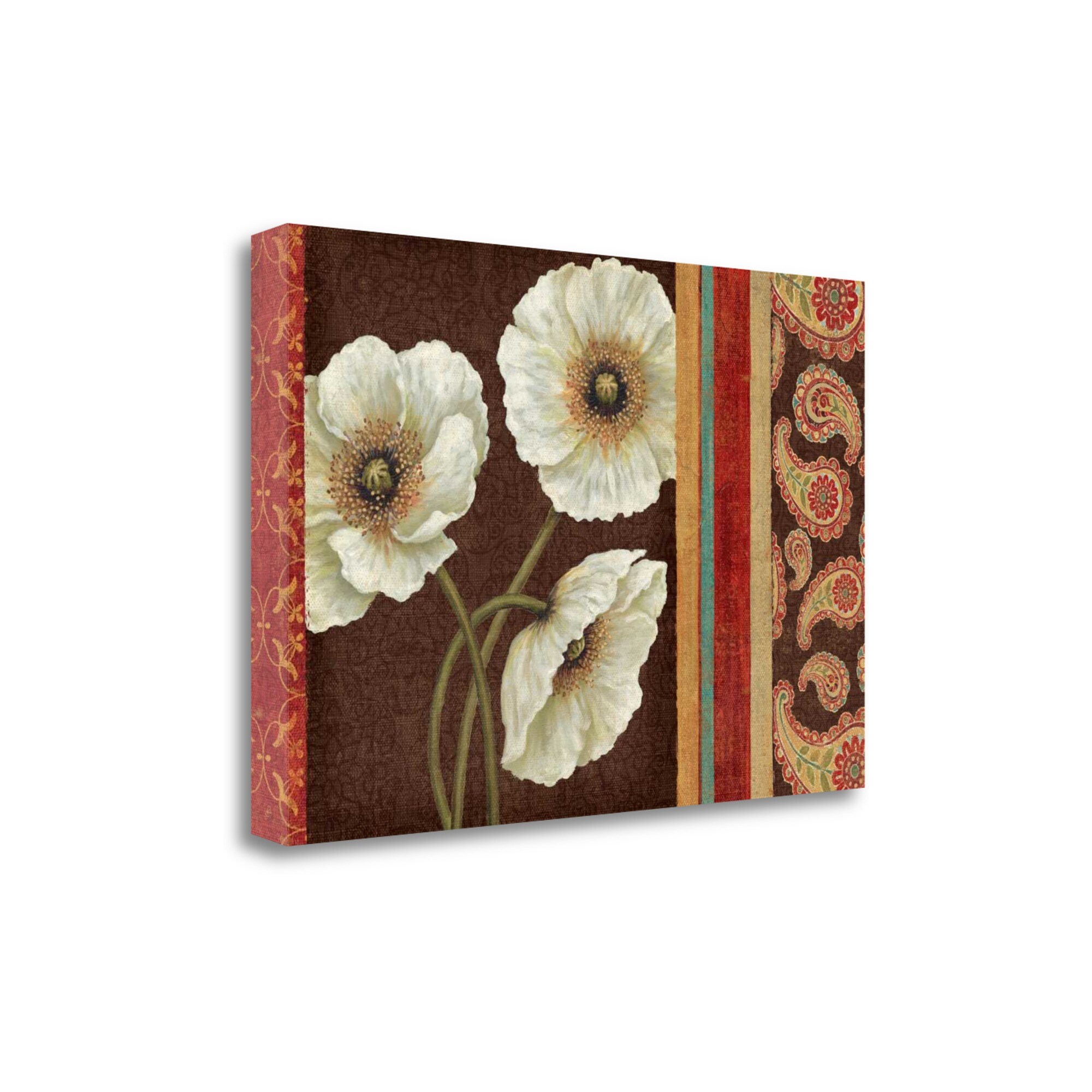 Tangletown Fine Art WA611273-4832C Moroccan Red Applique Daphne Brissonnet 32-in H x 47-in W Floral Print on Canvas