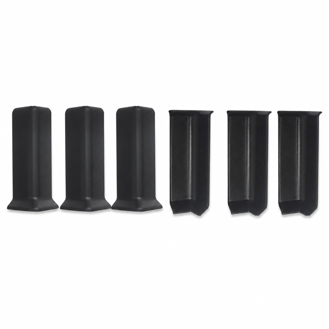 Aoibox 6 Piece 4 in Black Self Adhesive Baseboard Corner Blocks 3 Inside and 3 Outside with Six piece corner set #LABHS5TI