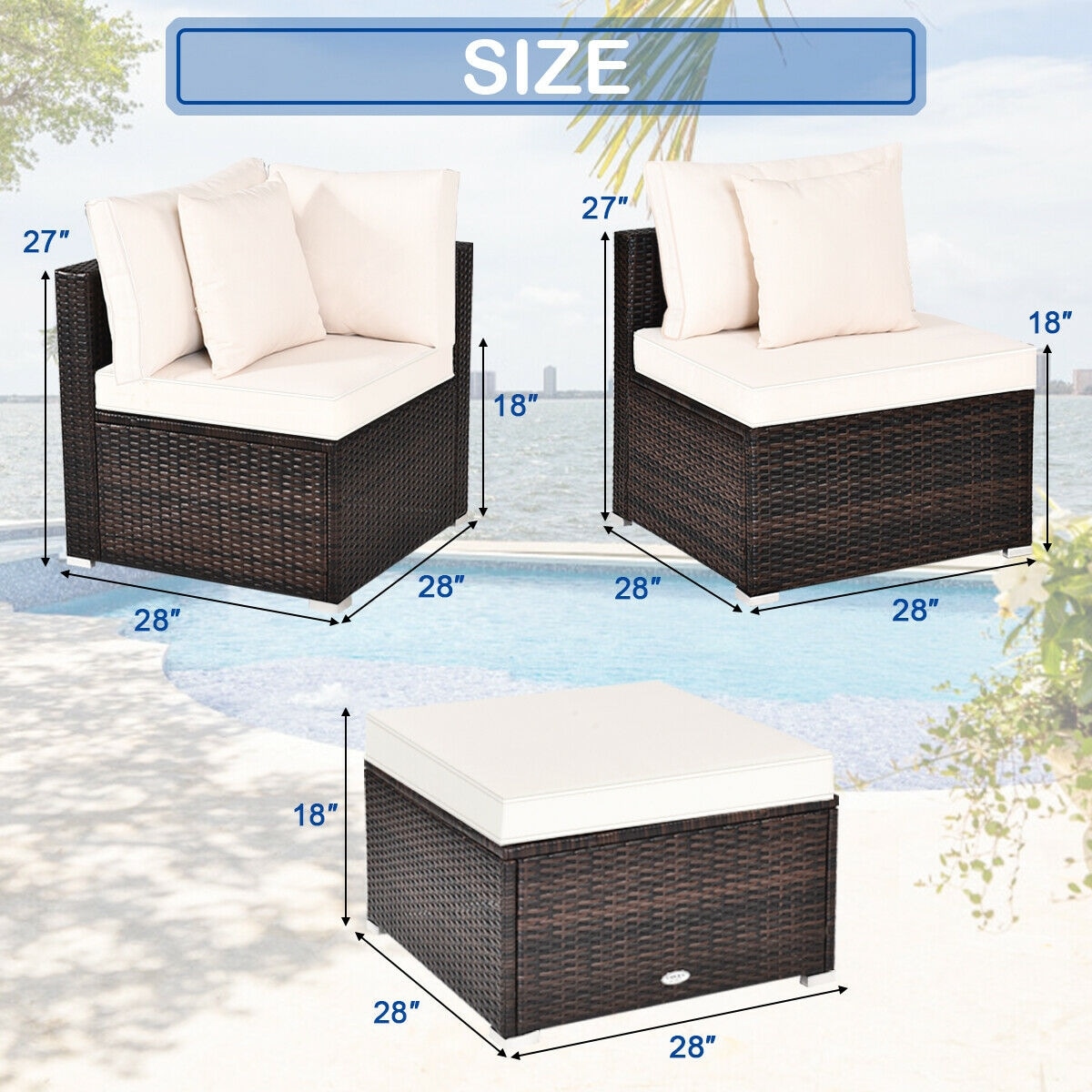 Forclover HYFW-750WH Patio-Conversation-Sets - View #8