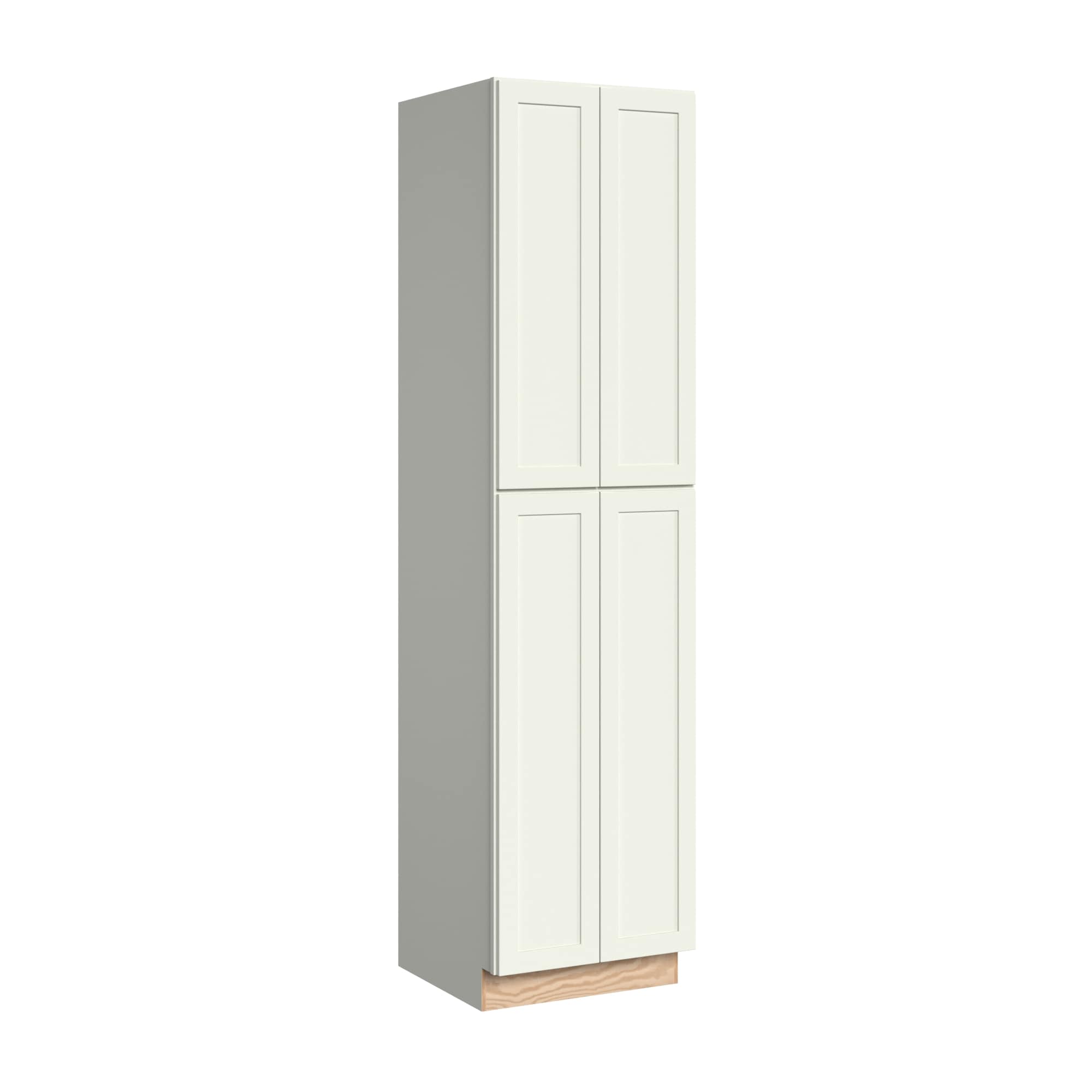 KraftMaid Momentum U242496.ET.SHG71 Deveron 24-in W x 96-in H x 24-in D Dove White Pantry Fully assembled Plywood Cabinet (Recessed Panel Shaker)