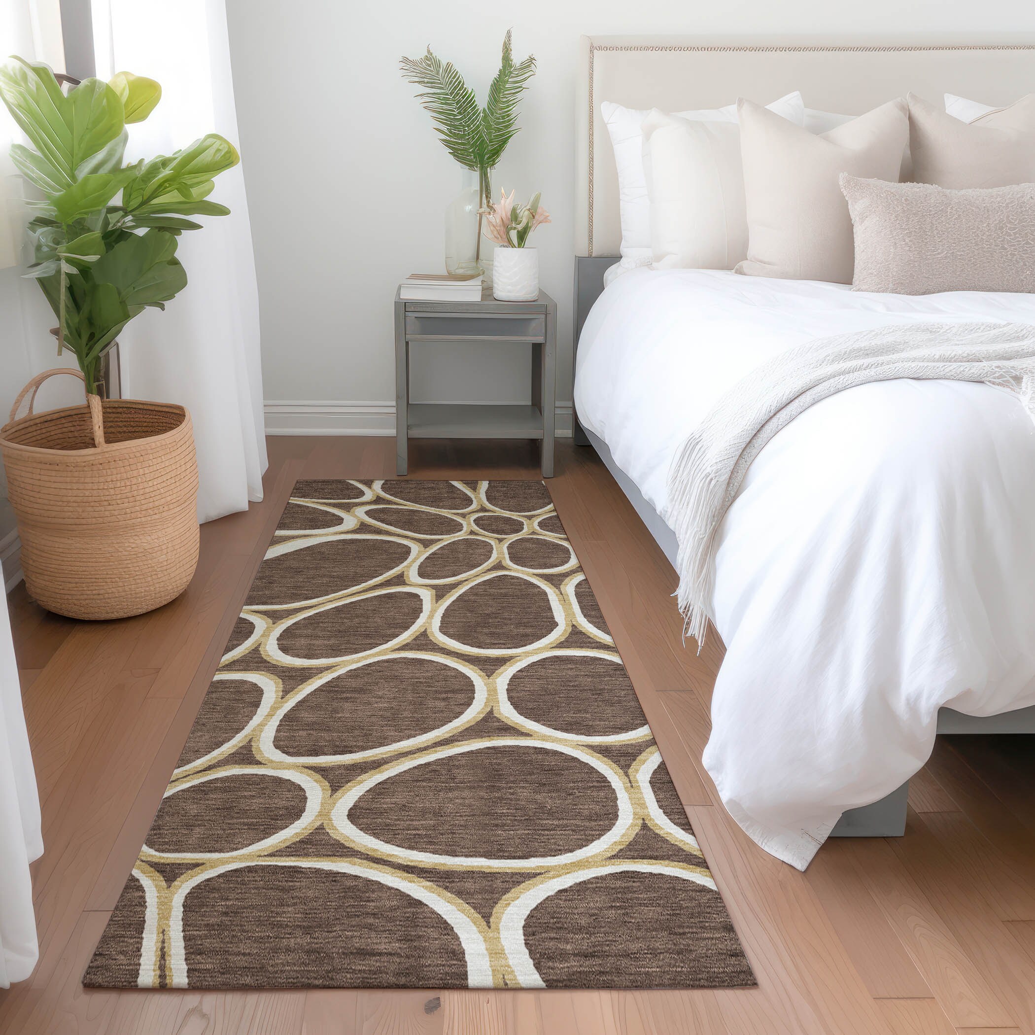 Addison Rugs ACN1041BR2X8 Chantille ACN1041BR 2 x 7 (ft) Polyester Brown Rectangular Indoor/Outdoor Geometric Machine washable Runner rug