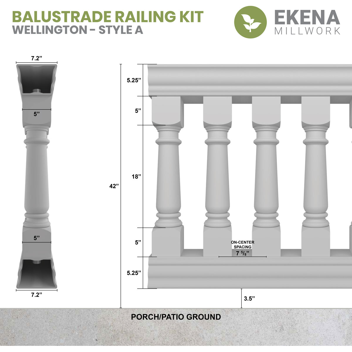 Ekena Millwork BALK42X024WEA railings - View #2