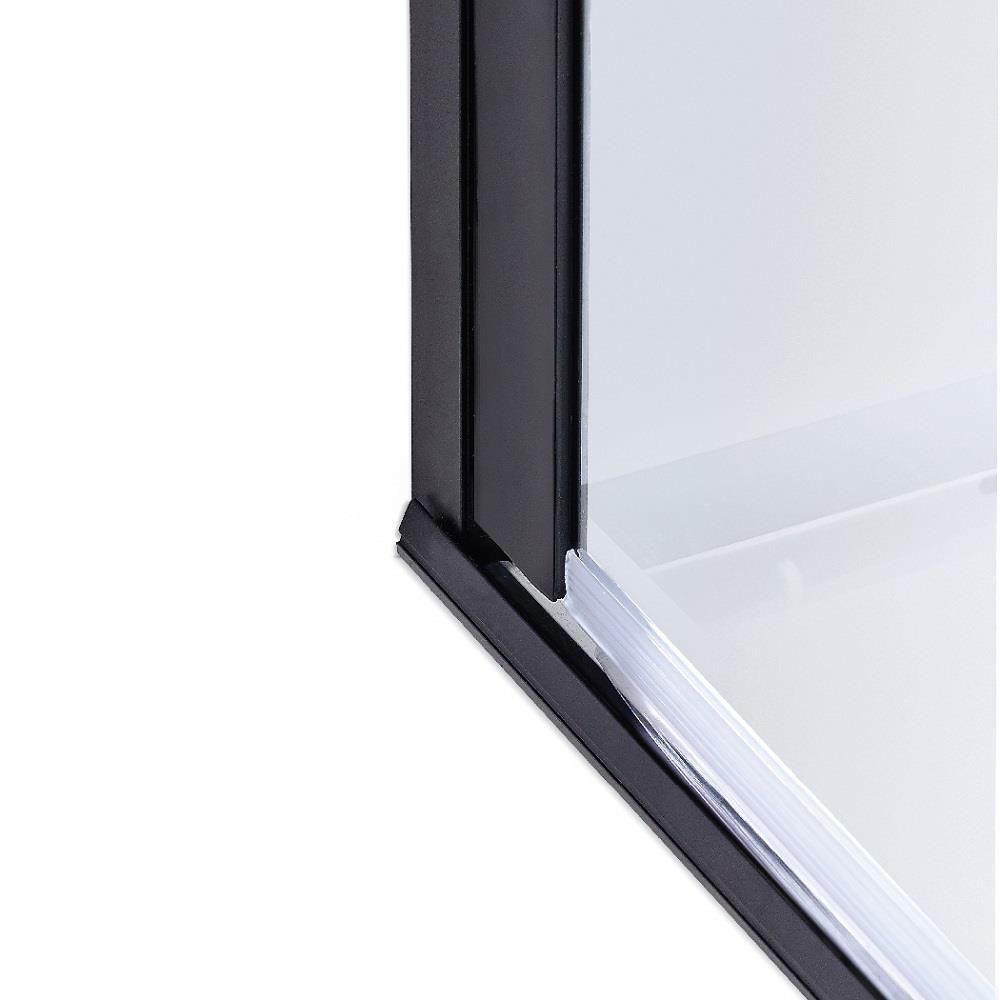 Coastal Shower Doors Illusion Series Black 70 In Frameless Hinged