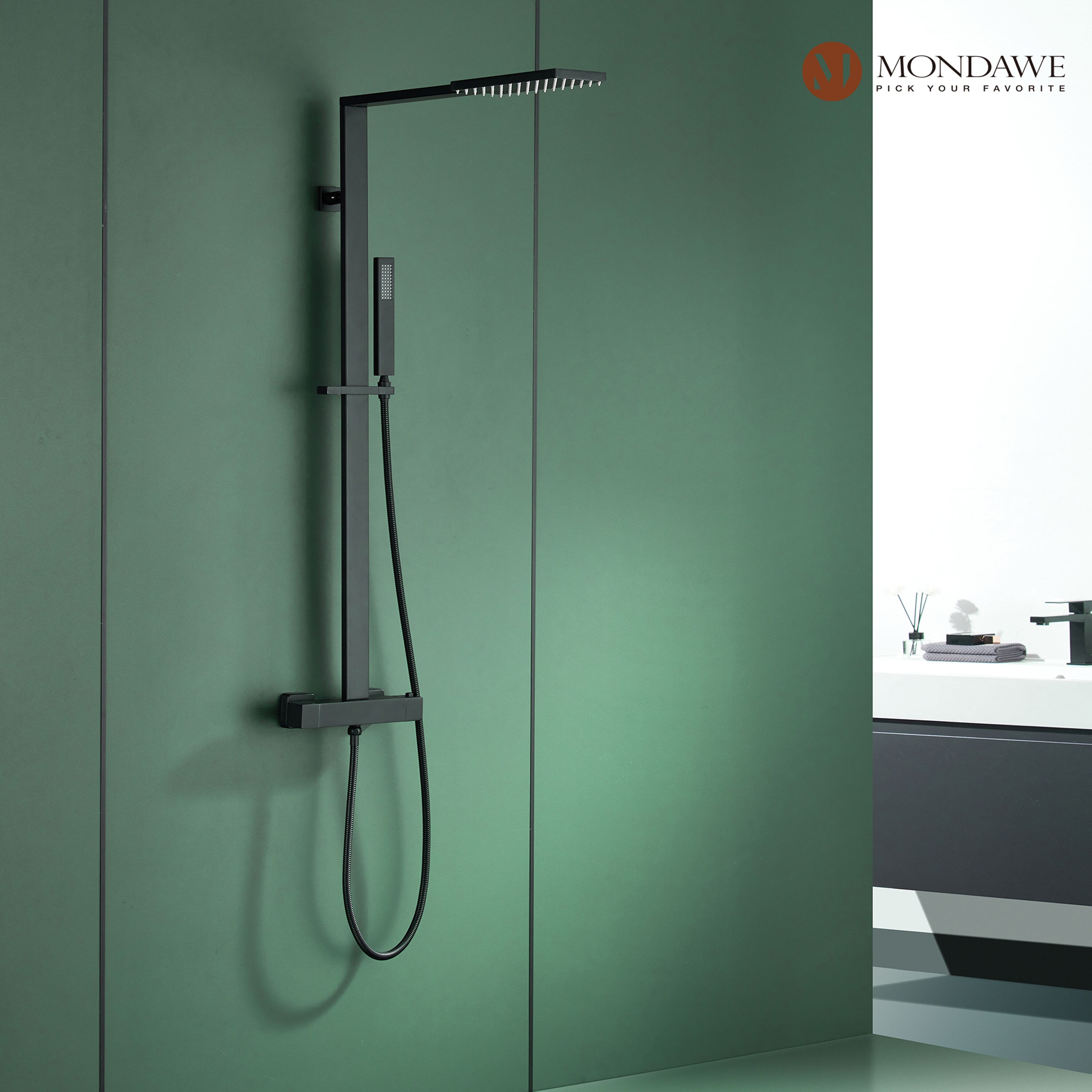 Mondawe MDRB-008MB Showerhead-Bar-Panels - View #3