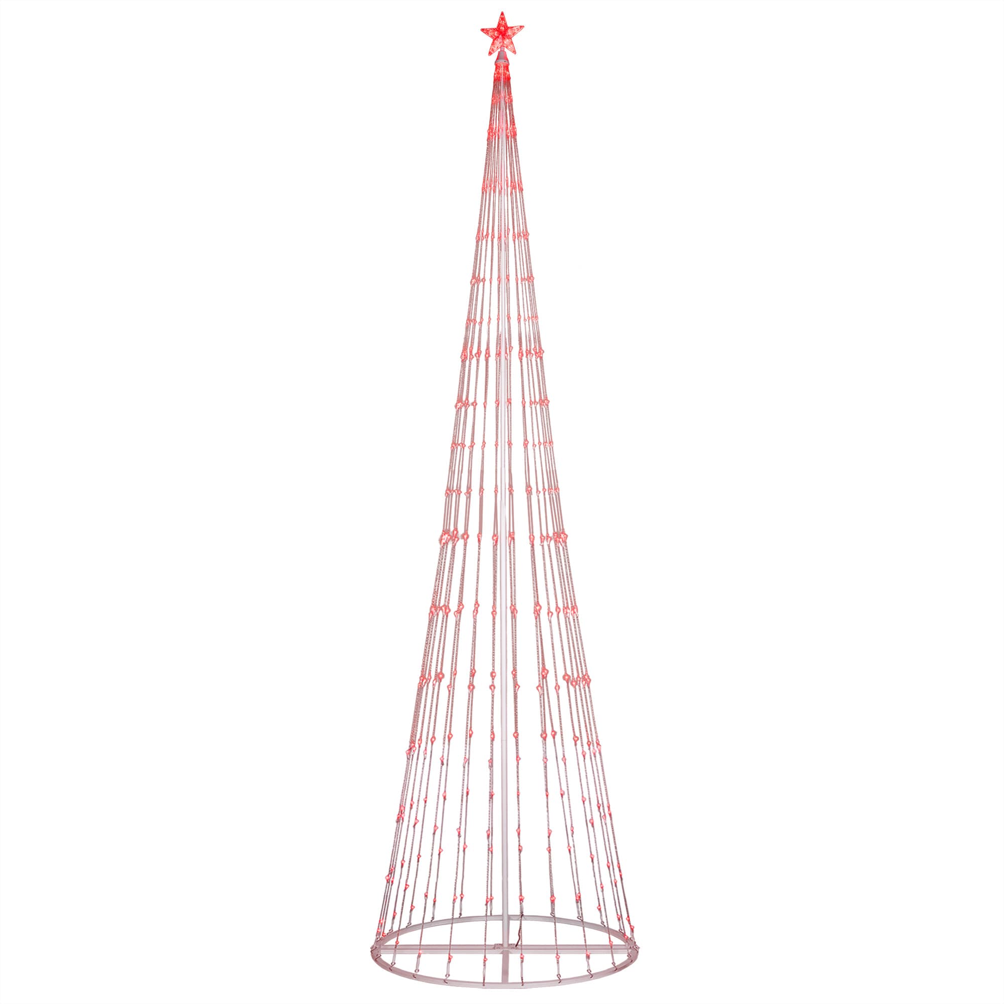 Kringle Traditions 74117 144-Inches Freestanding Christmas tree Yard decoration with Red LED Lights