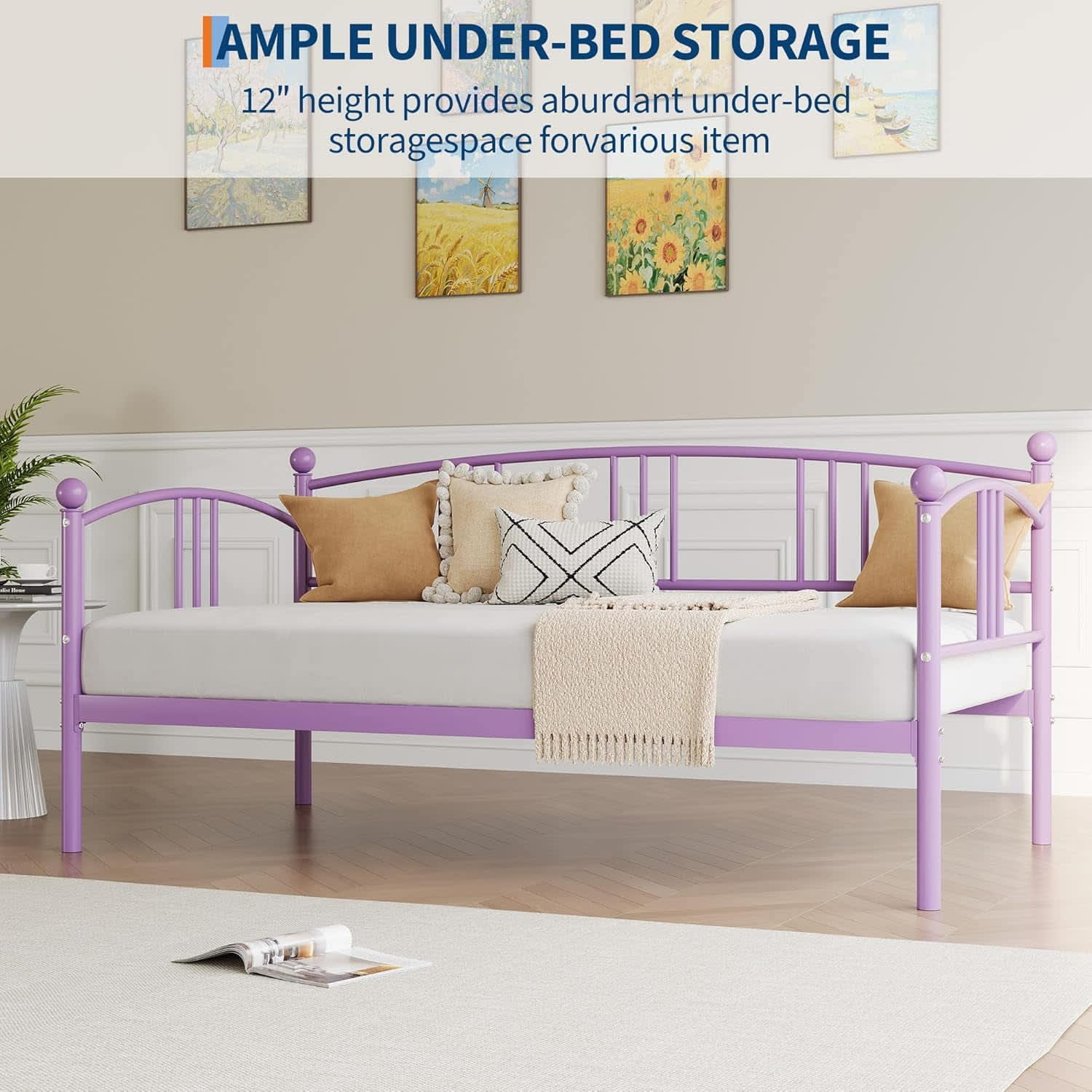 Garvee Twin Purple(Only Sofa Bed) Bed Frame in the Beds department at ...
