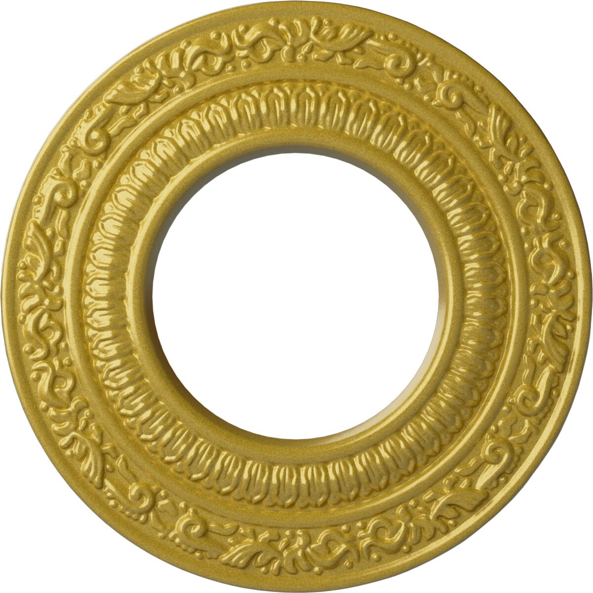 Ekena Millwork CM08ADRGS Andrea 8.125-in W x 8.125-in L Painted Rich Gold Polyurethane Whole Ceiling Medallion