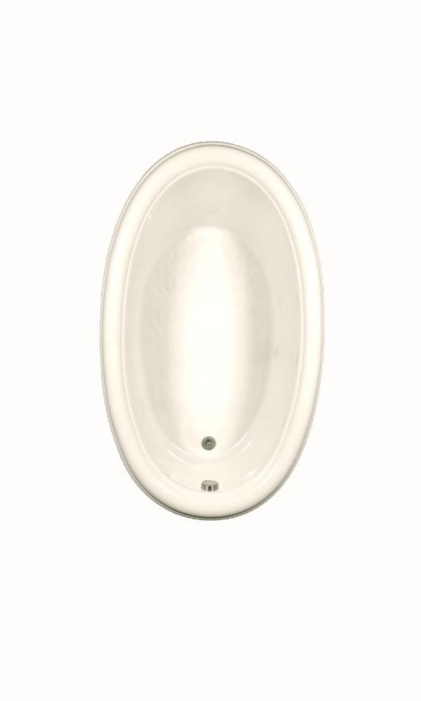 WaterTECH S7042 BONE Designer 42-in x 70-in Bone Acrylic Oval Drop-In Soaking Bathtub (Reversible Drain)