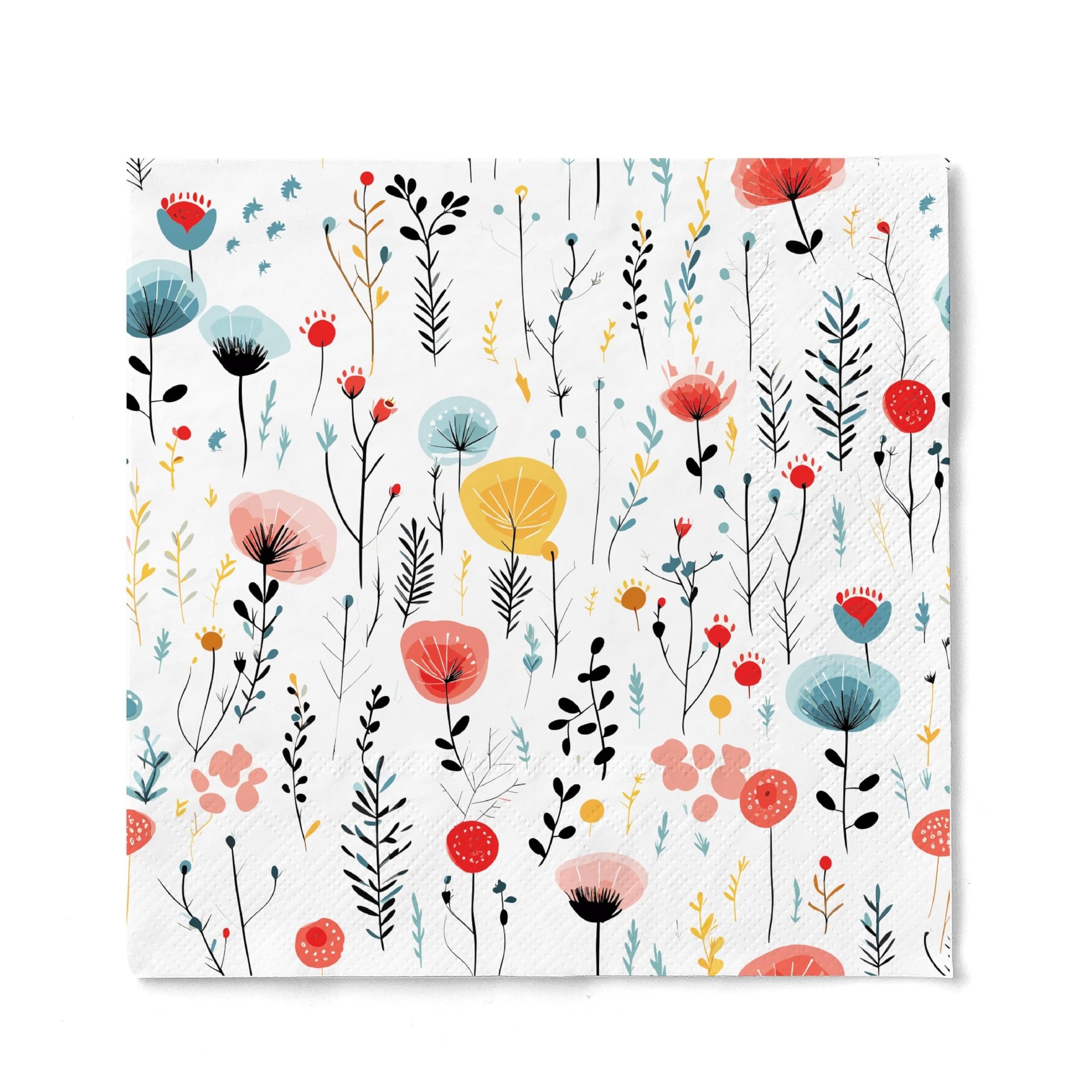 Aoibox  20 Count Fresh Bouquet Floral Decorative Lunch Napkins 3 Ply 6 5 x 6 5 in Disposable Luncheon Paper