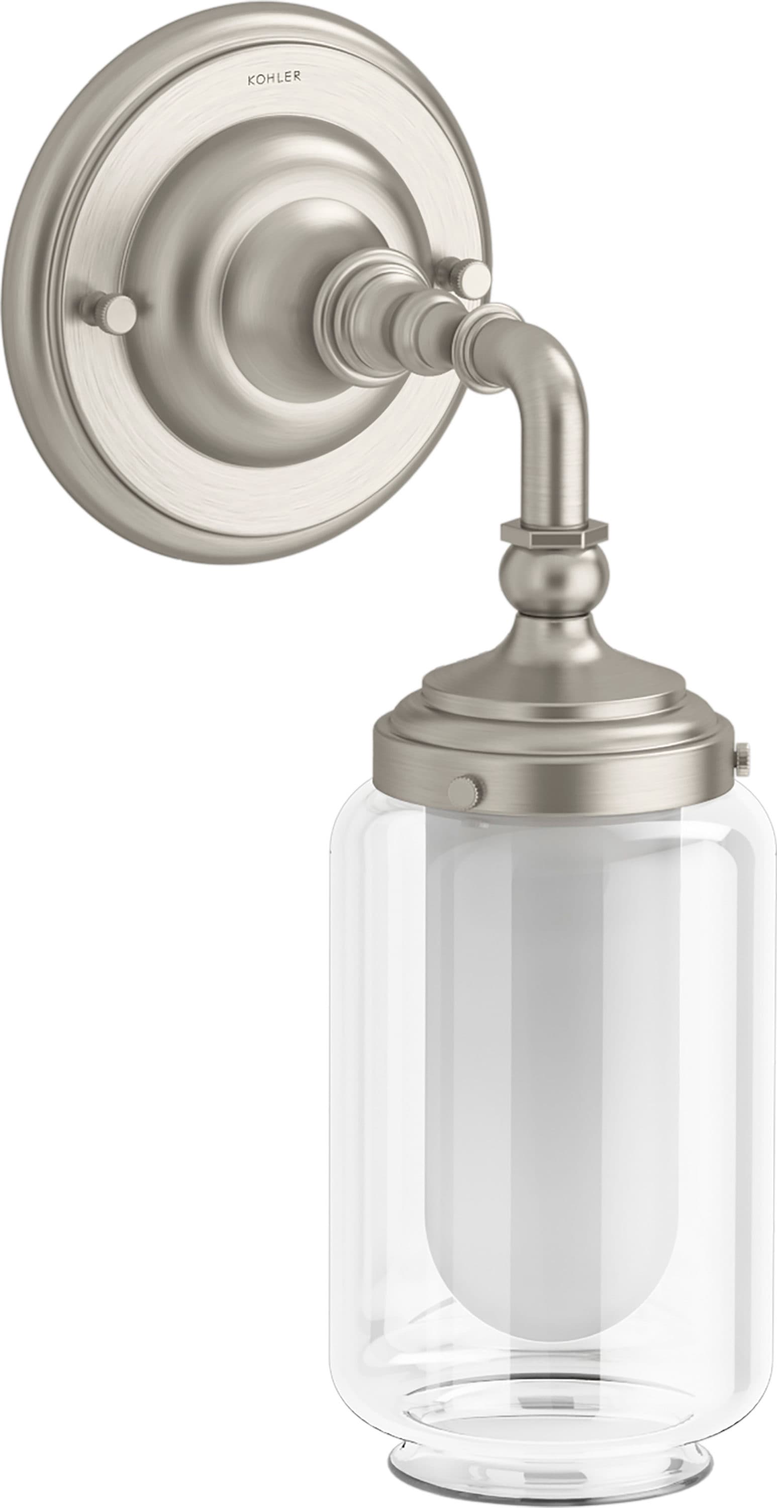 KOHLER 72584-BNL Artifacts 4.125-in W 1 -Light Brushed Nickel Wall Sconce