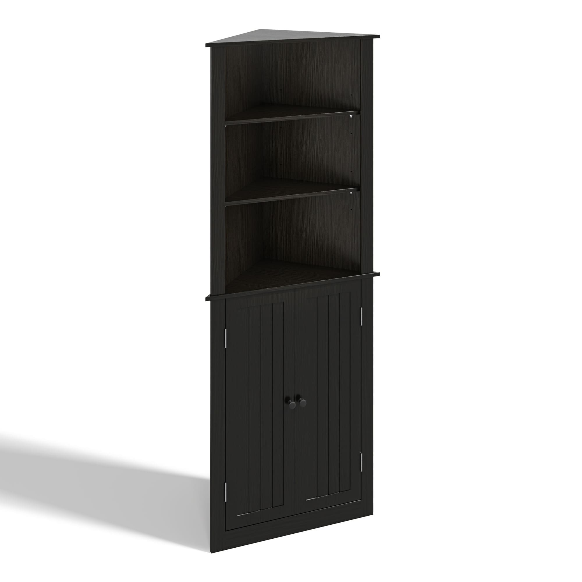 LAUSAINT HOME  67.7" Corner Storage Cabinet with Shelves & Double Doors for Home Use