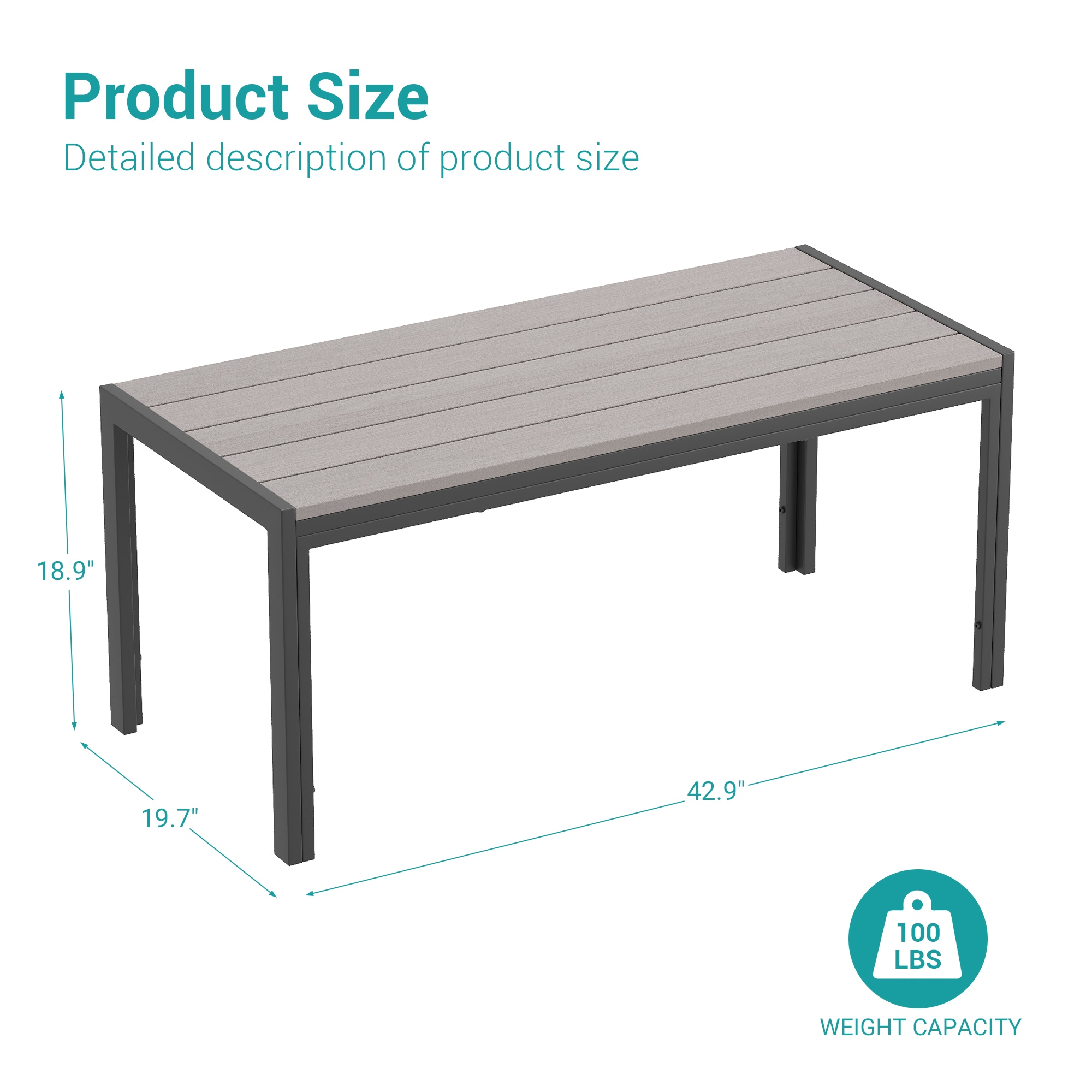 ACEGOSES LW-115T1-GY Patio-Tables - View #3