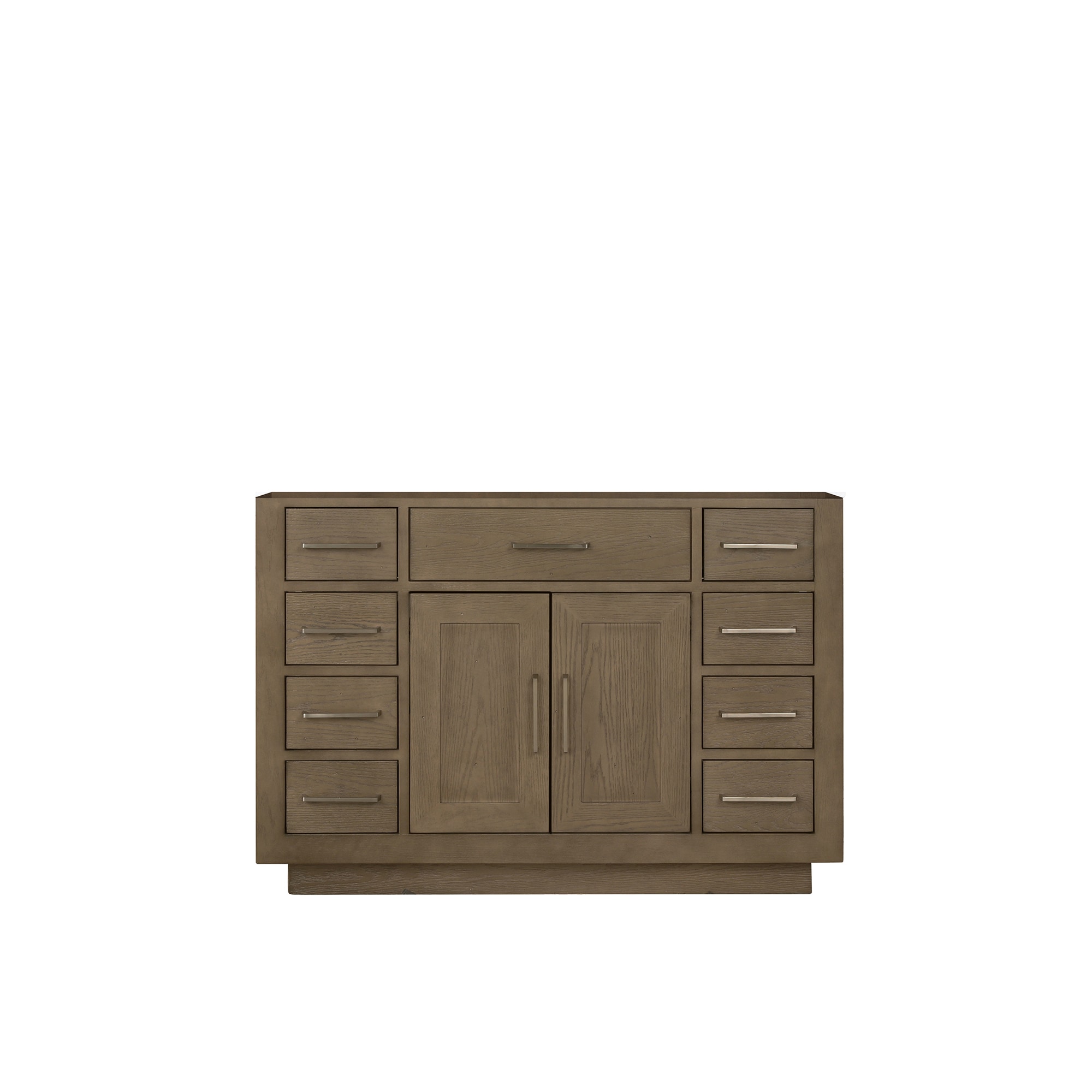 Lexora LVGI48SR000 Gilroy 48-in Grey Oak Bathroom Vanity Base Cabinet without Top