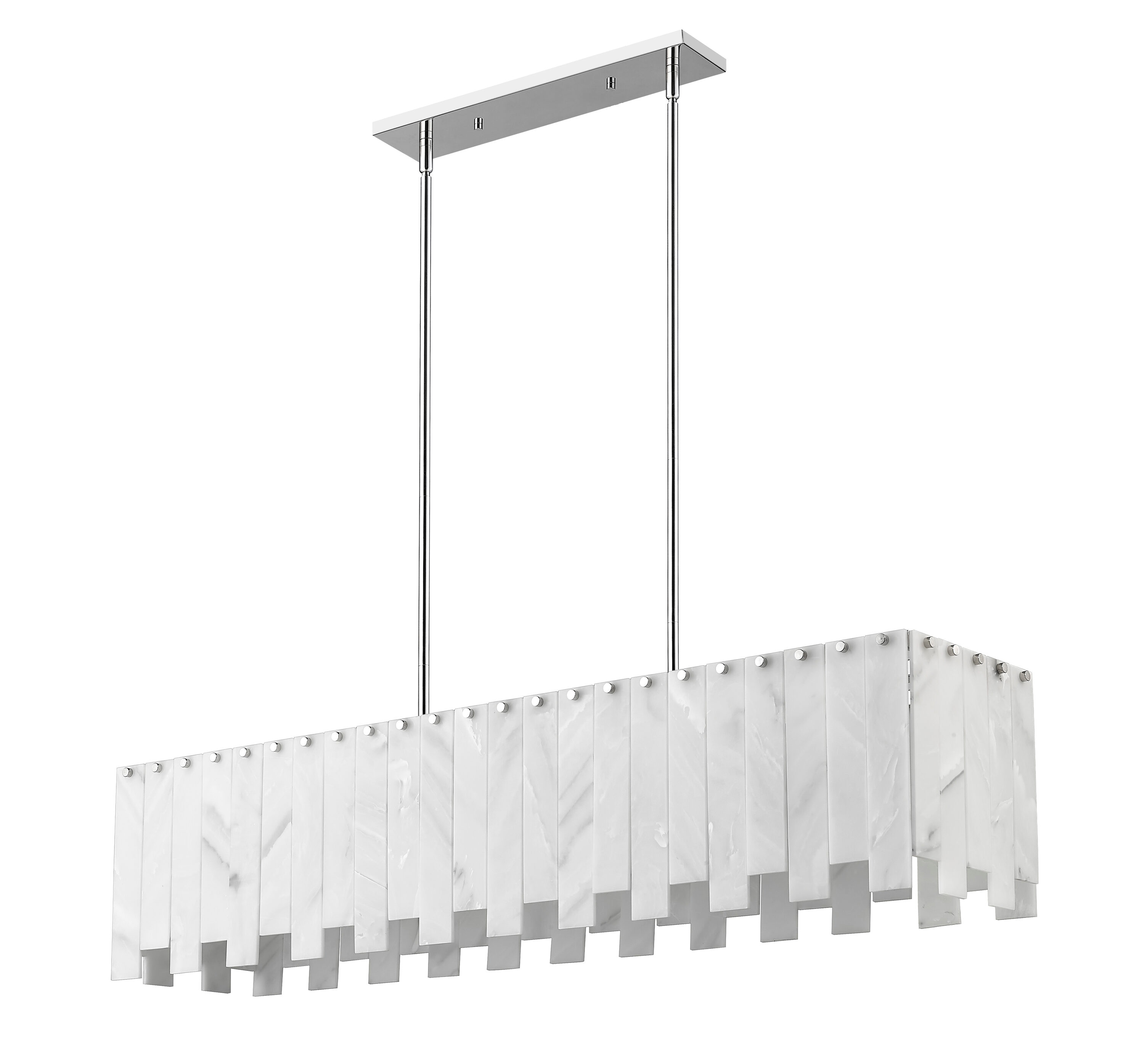 Viviana Polished Nickel 49" Art Deco Island Chandelier