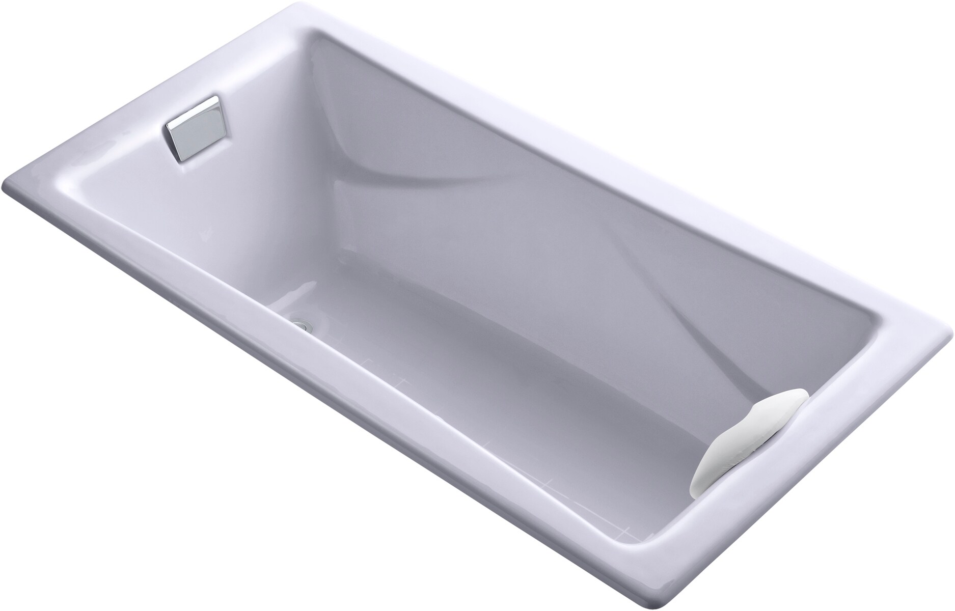 KOHLER K-863-GRL Tea-for-Two 36-in W x 72-in L Grey Lavender Cast Iron Rectangular Reversible Drain Drop-In and Undermount Bathtub