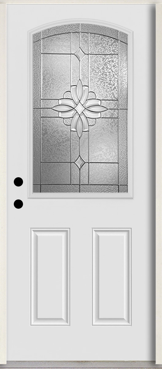RELIABILT LO964295 Laurel 36-in x 80-in x 4-5/8-in Fiberglass Half lite Right-hand inswing Arctic White Paint Painted Prehung Front Door Insulating core