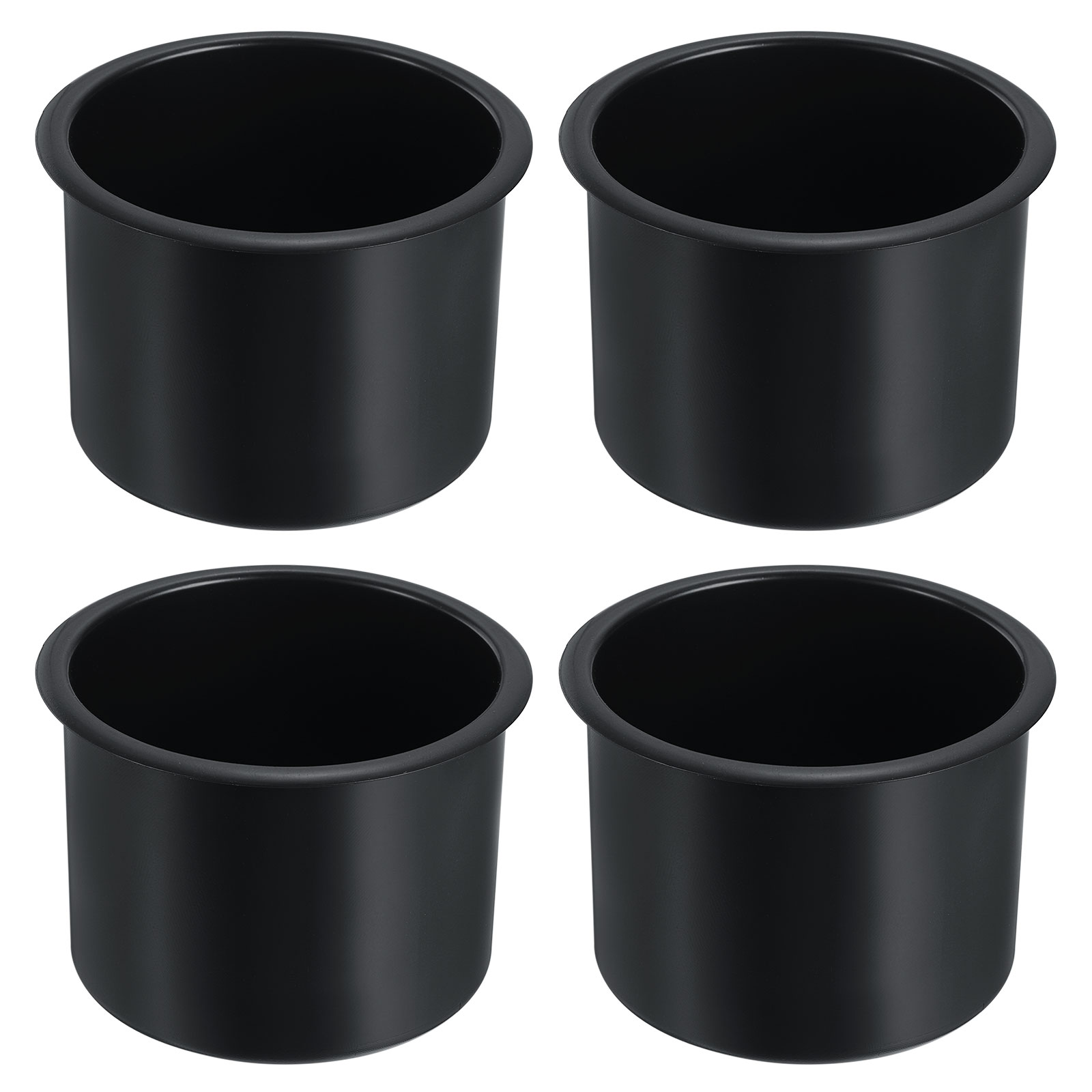 Unique Bargains 4pcs Plastic Drop-in Cup 3-in x 3.78-in Drink Can Holder Poker Table Cup Holder Insert for Sofa Boat Car Marine Black