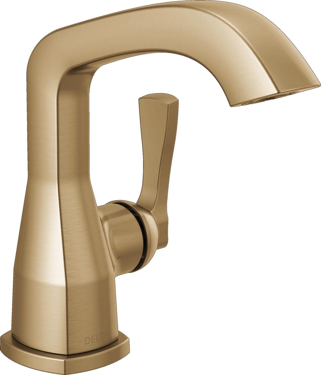 Delta 576-CZ-PR-LPU-DST Stryke Lumicoat Champagne Bronze Single hole 1-handle WaterSense Low-arc Residential Handle Bathroom Sink Faucet with Deck Plate