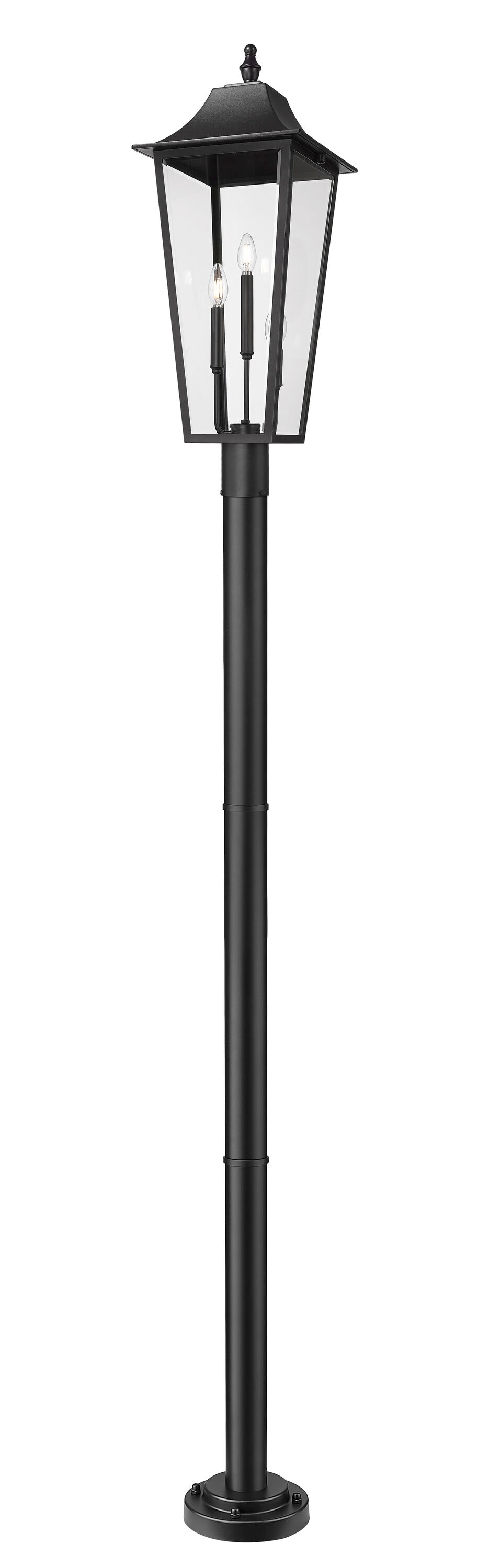 Z-Lite 5008PHXLR-5012P-BK Gannon 105.25-Inches H Black Hardwired LED Incandescent Post light