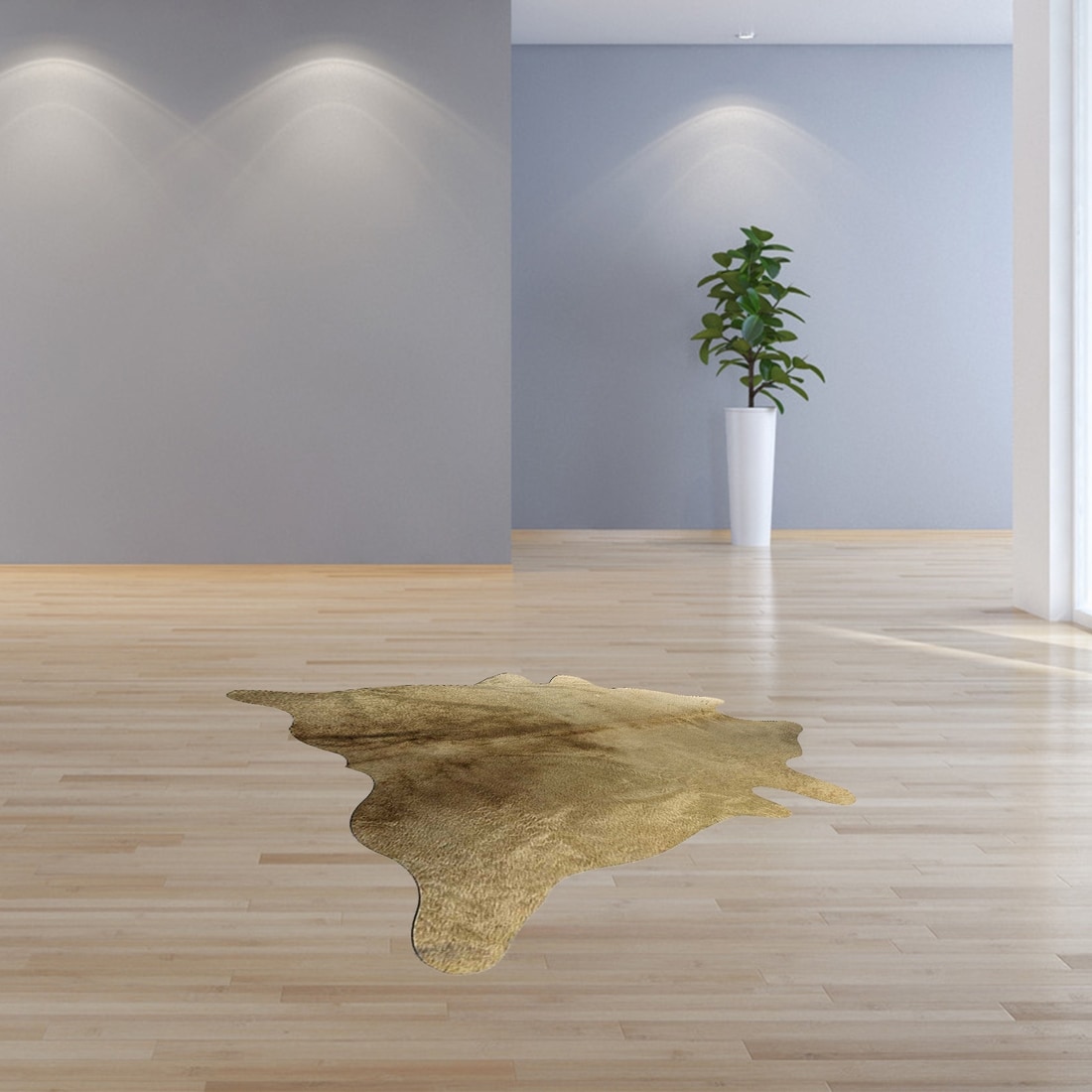 Taupe Brazilian Cowhide 5'x7' Handmade Area Rug