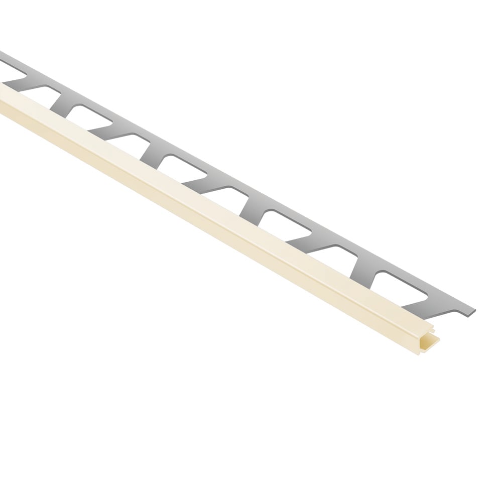 Schluter Systems Q100SP Quadec 0.375-in W x 98.5-in L Sand pebble color-coated aluminum Aluminum Square edge Tile Edge Trim