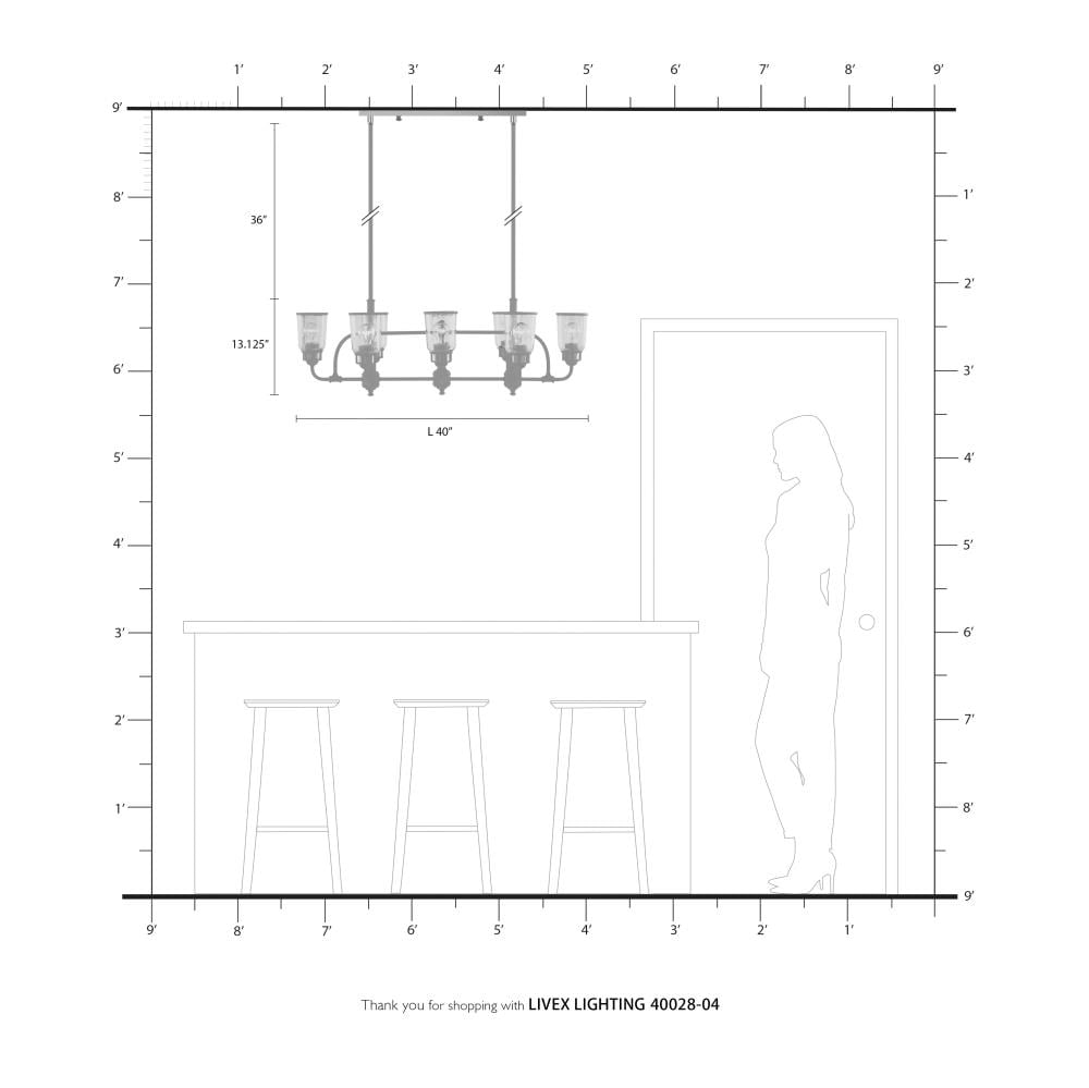 Lawrenceville 8-Light Black Industrial Chandelier